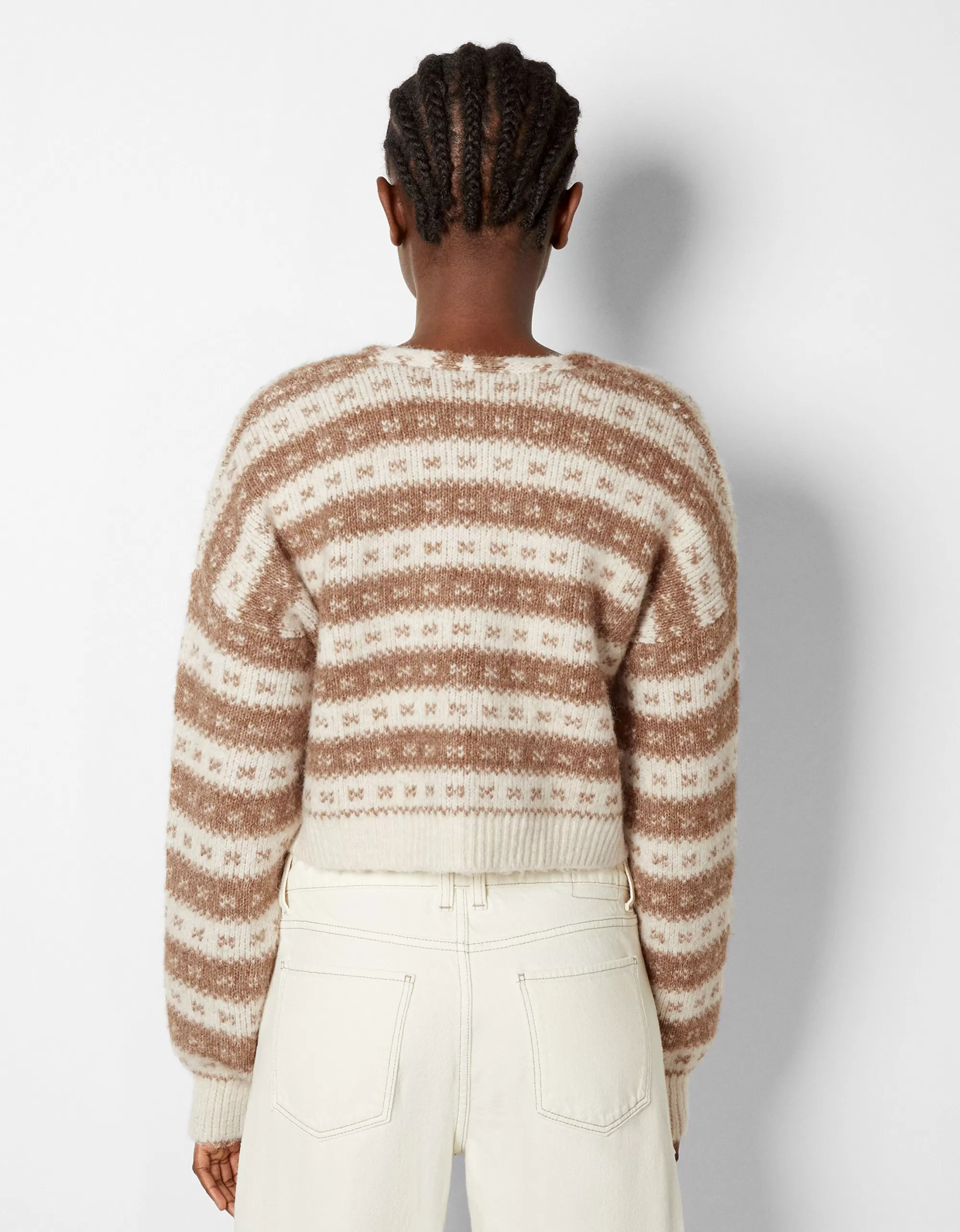 MUJER BERSHKA Cárdigan jacquardbotones