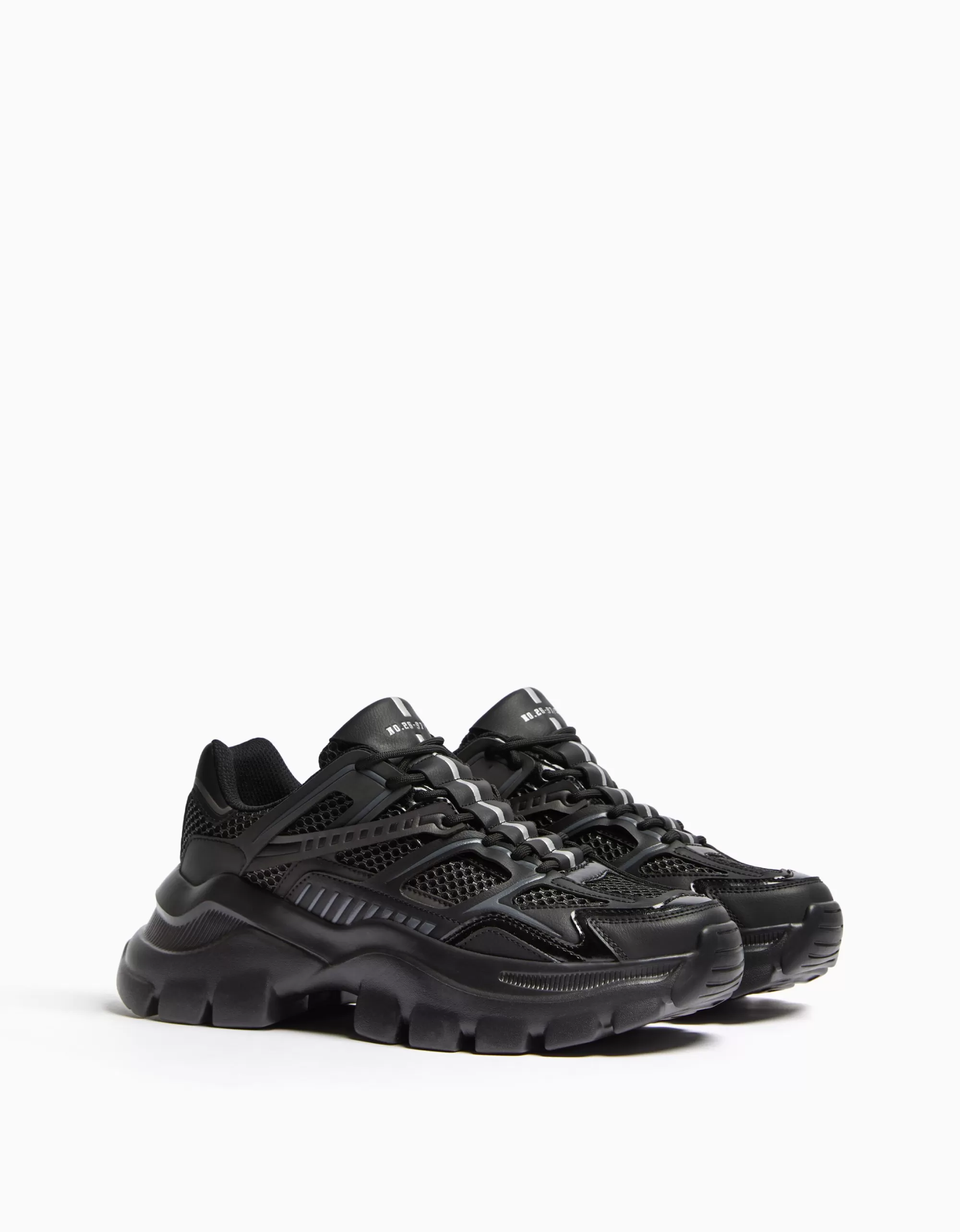 HOMBRE BERSHKA Deportivas combinadas rejilla hombre