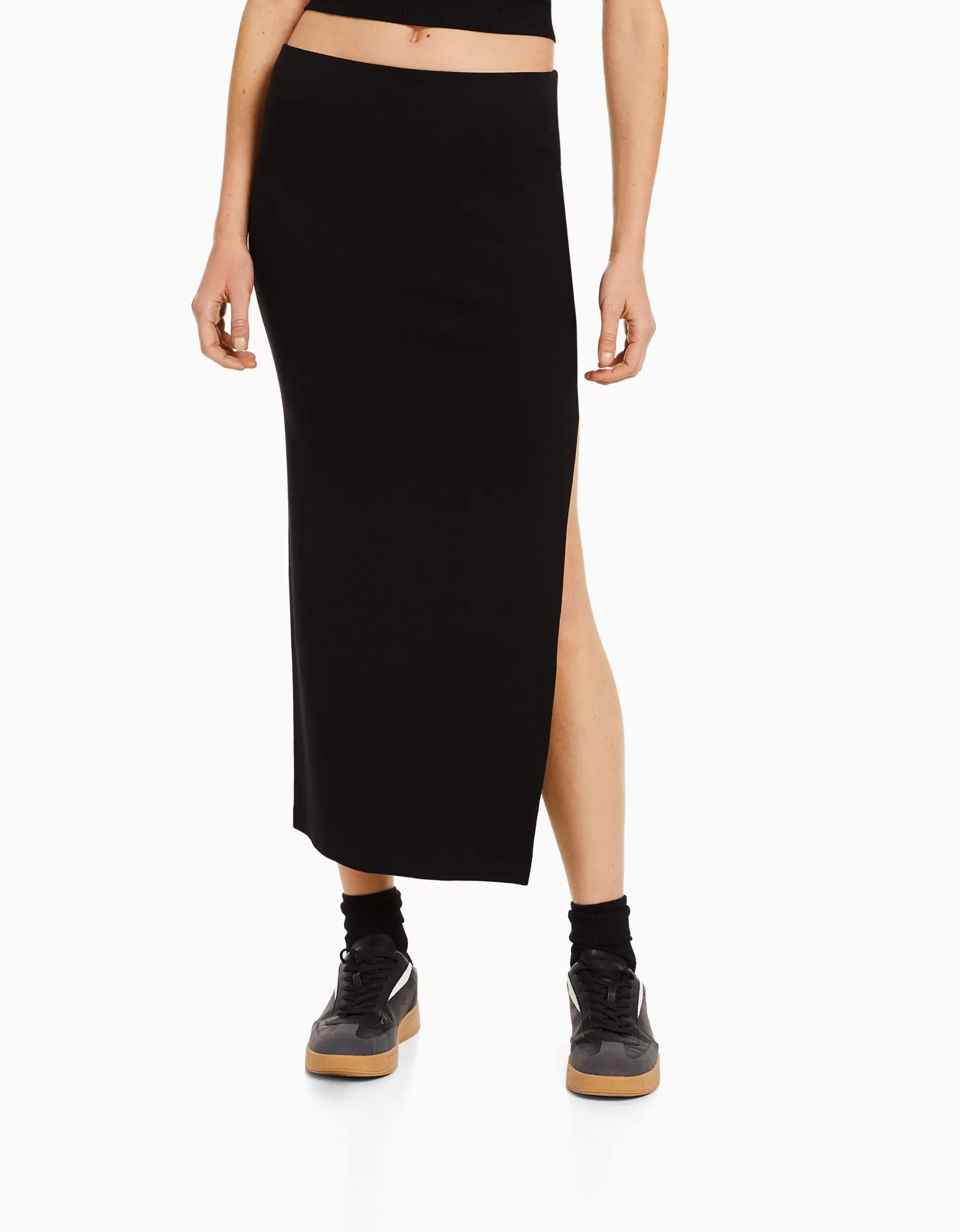 MUJER BERSHKA Falda larga algodón