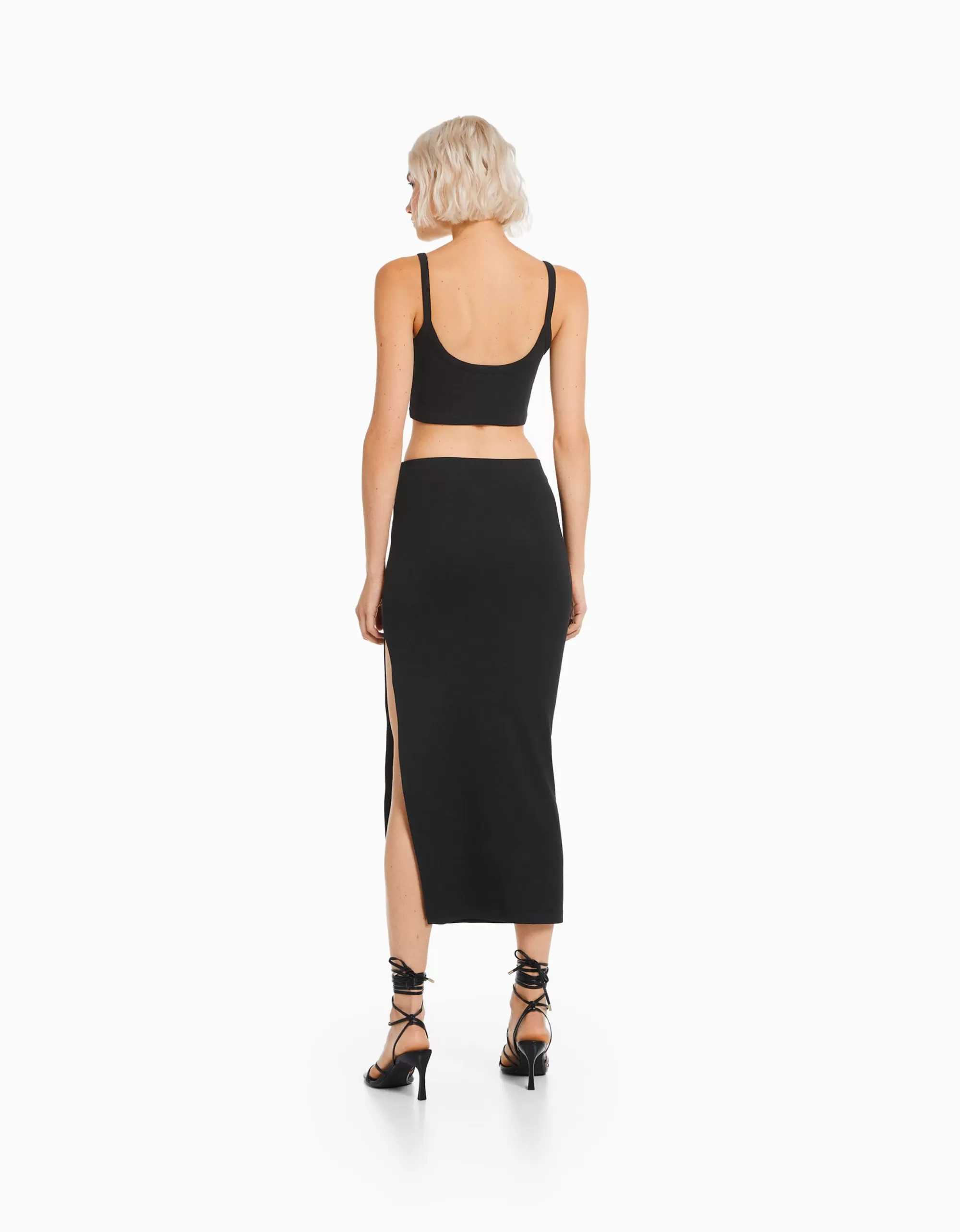 MUJER BERSHKA Falda larga algodón