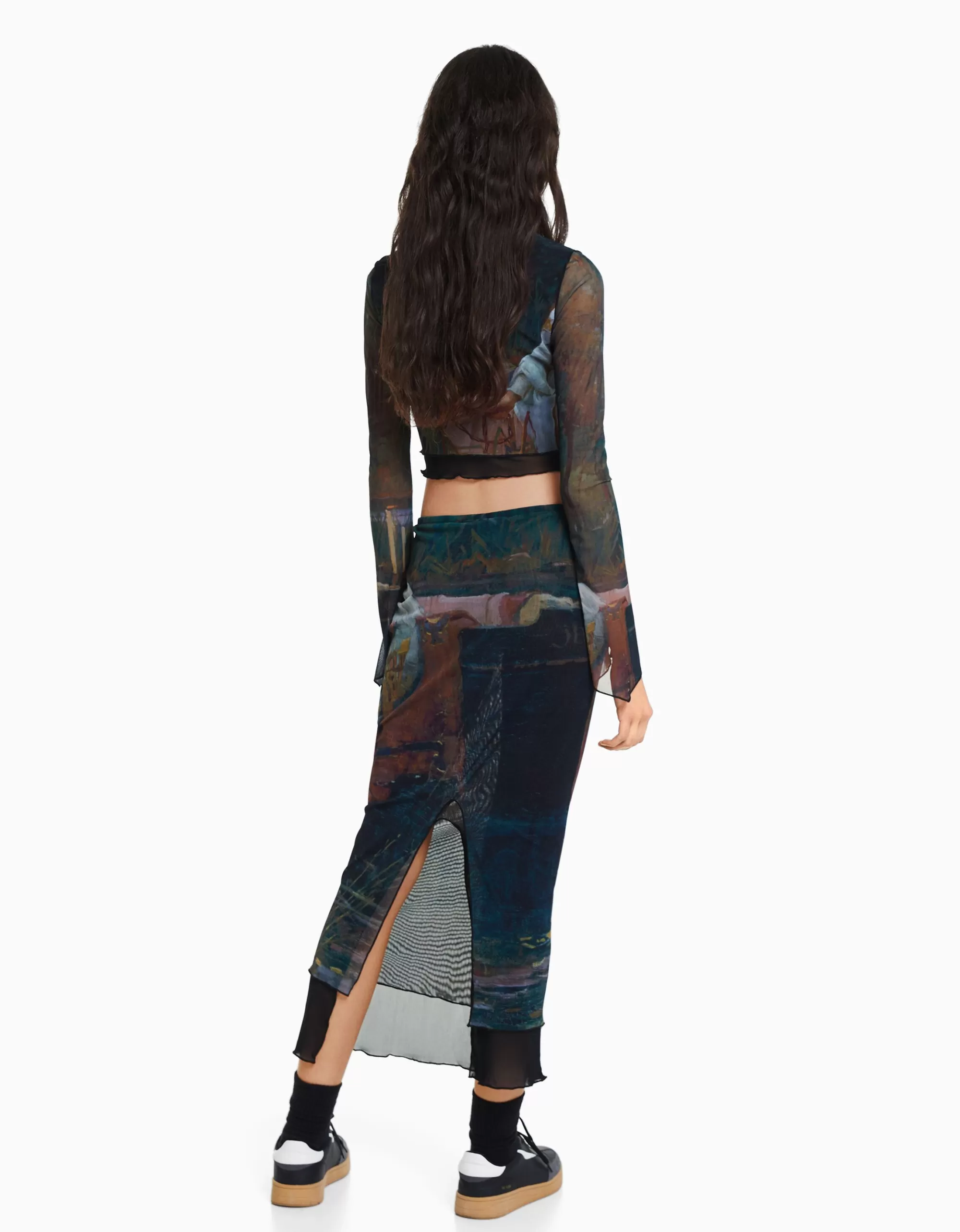 MUJER BERSHKA Falda midi tul Art Series