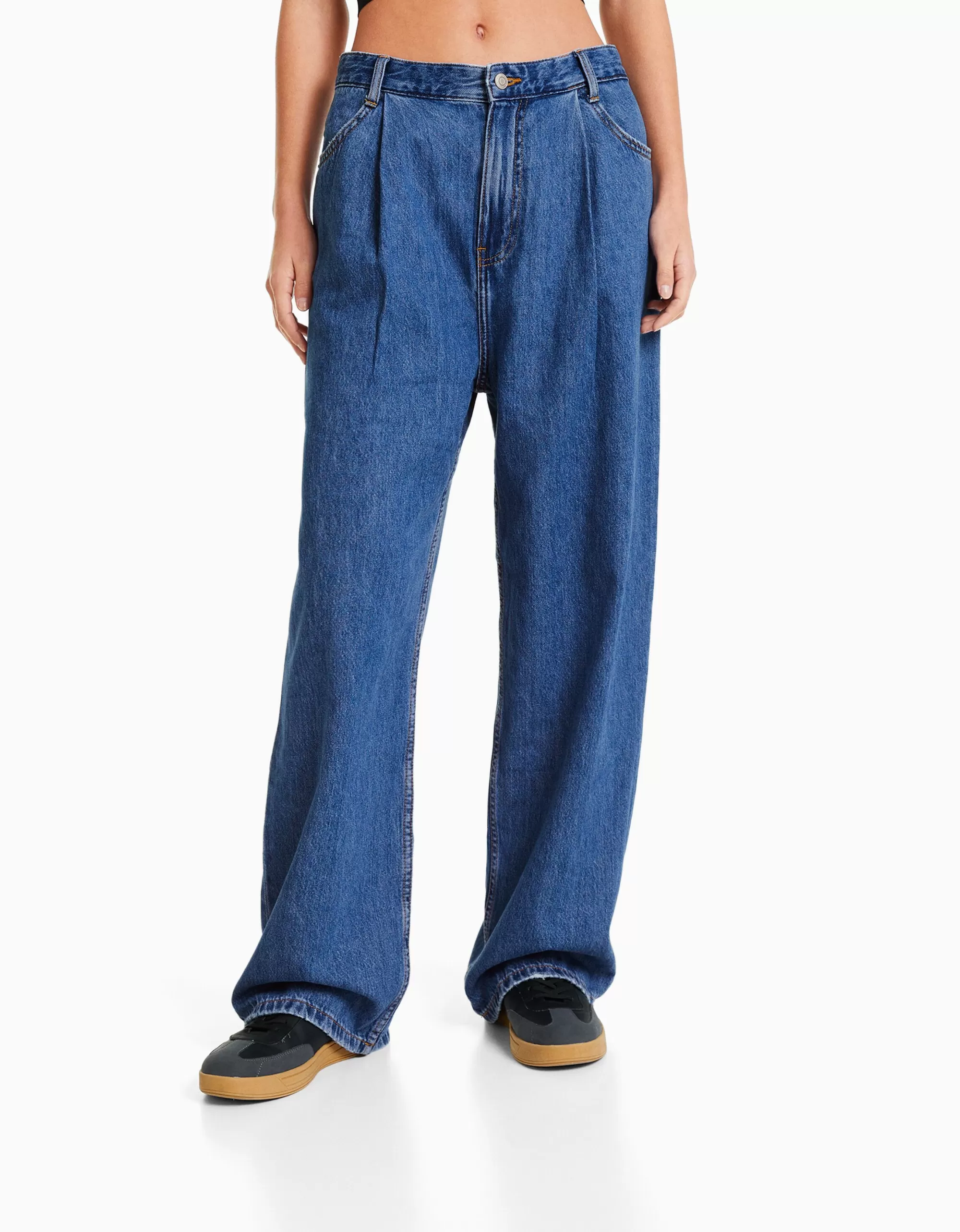MUJER BERSHKA Jeans 90's pliegues