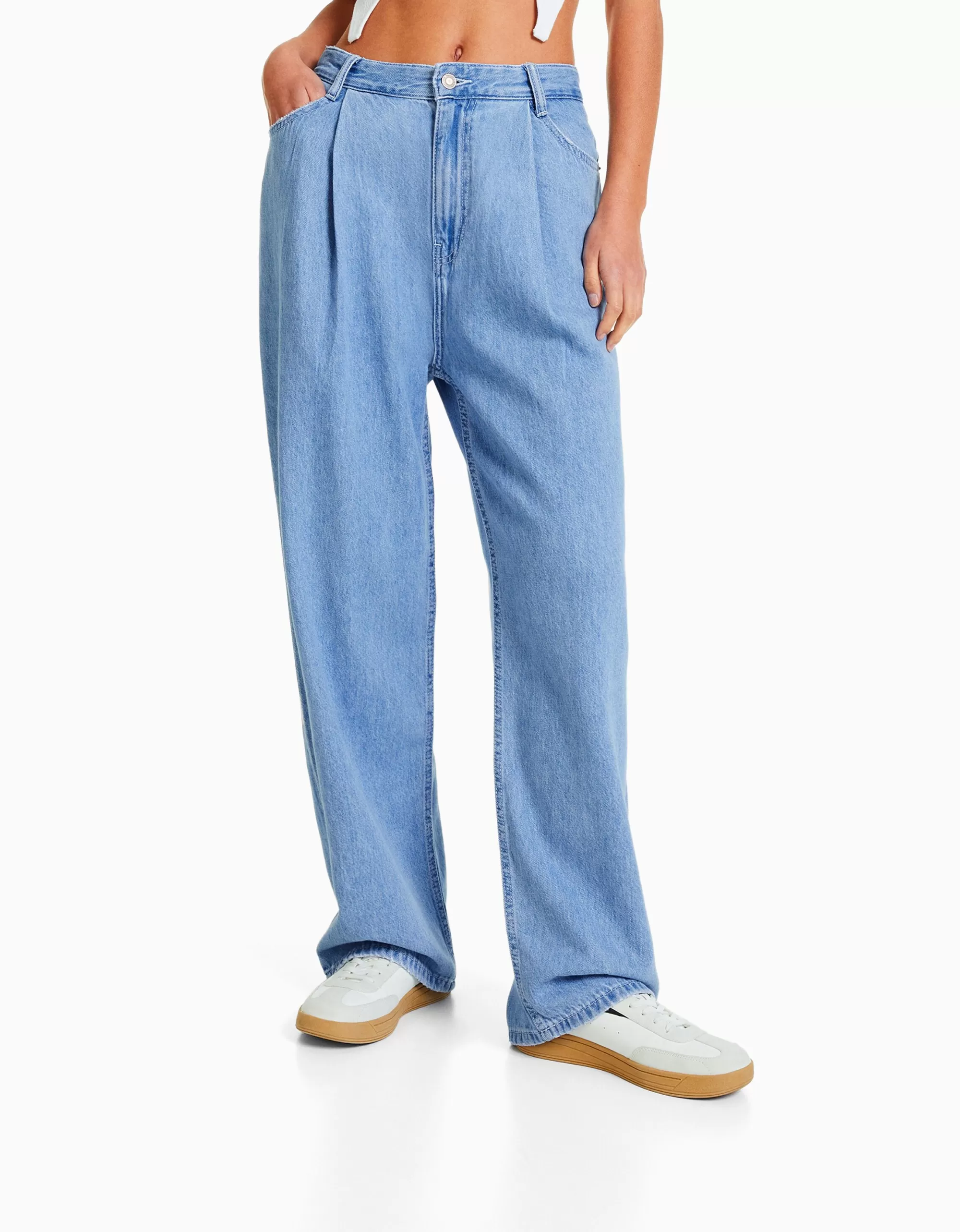 MUJER BERSHKA Jeans 90's pliegues