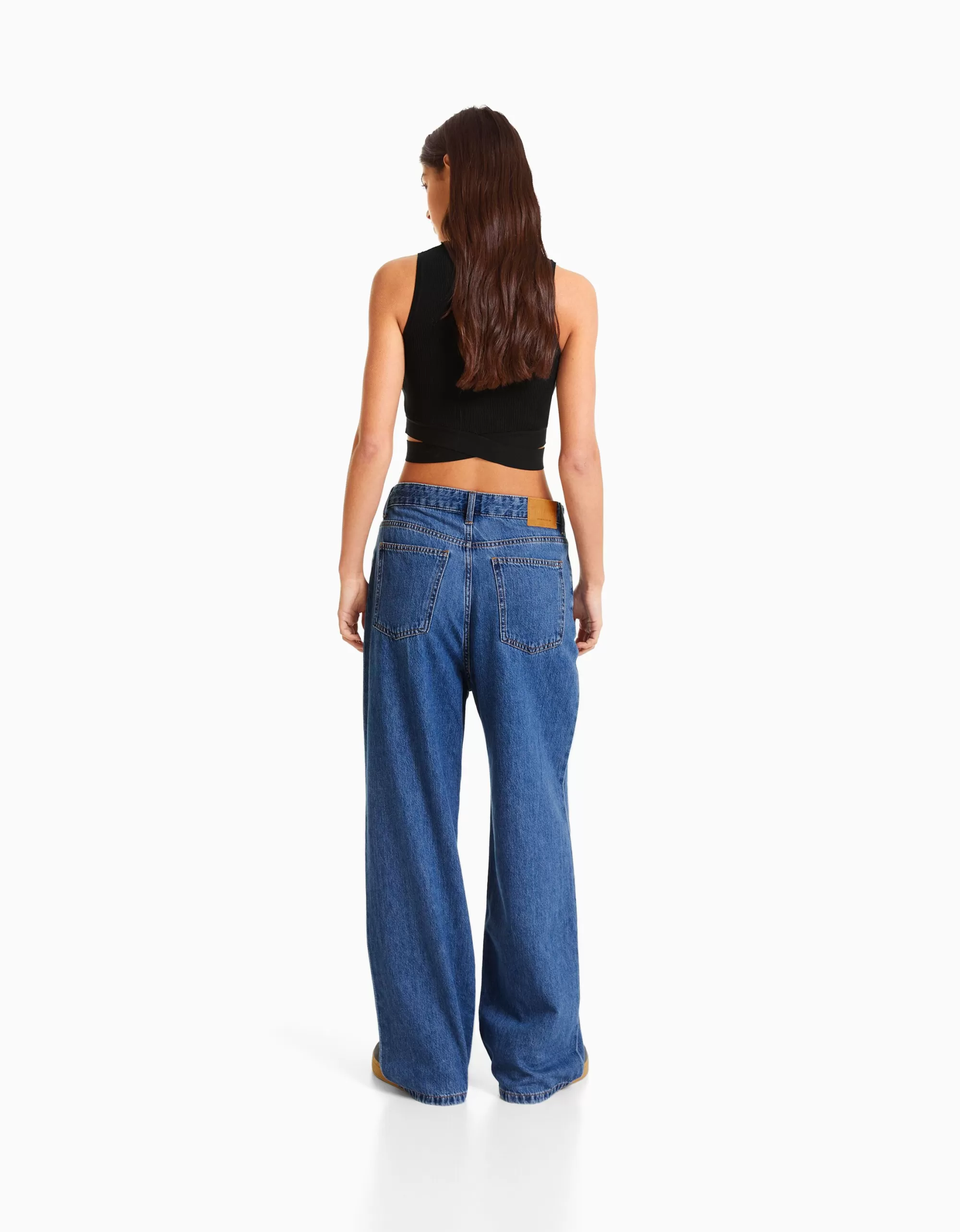 MUJER BERSHKA Jeans 90's pliegues