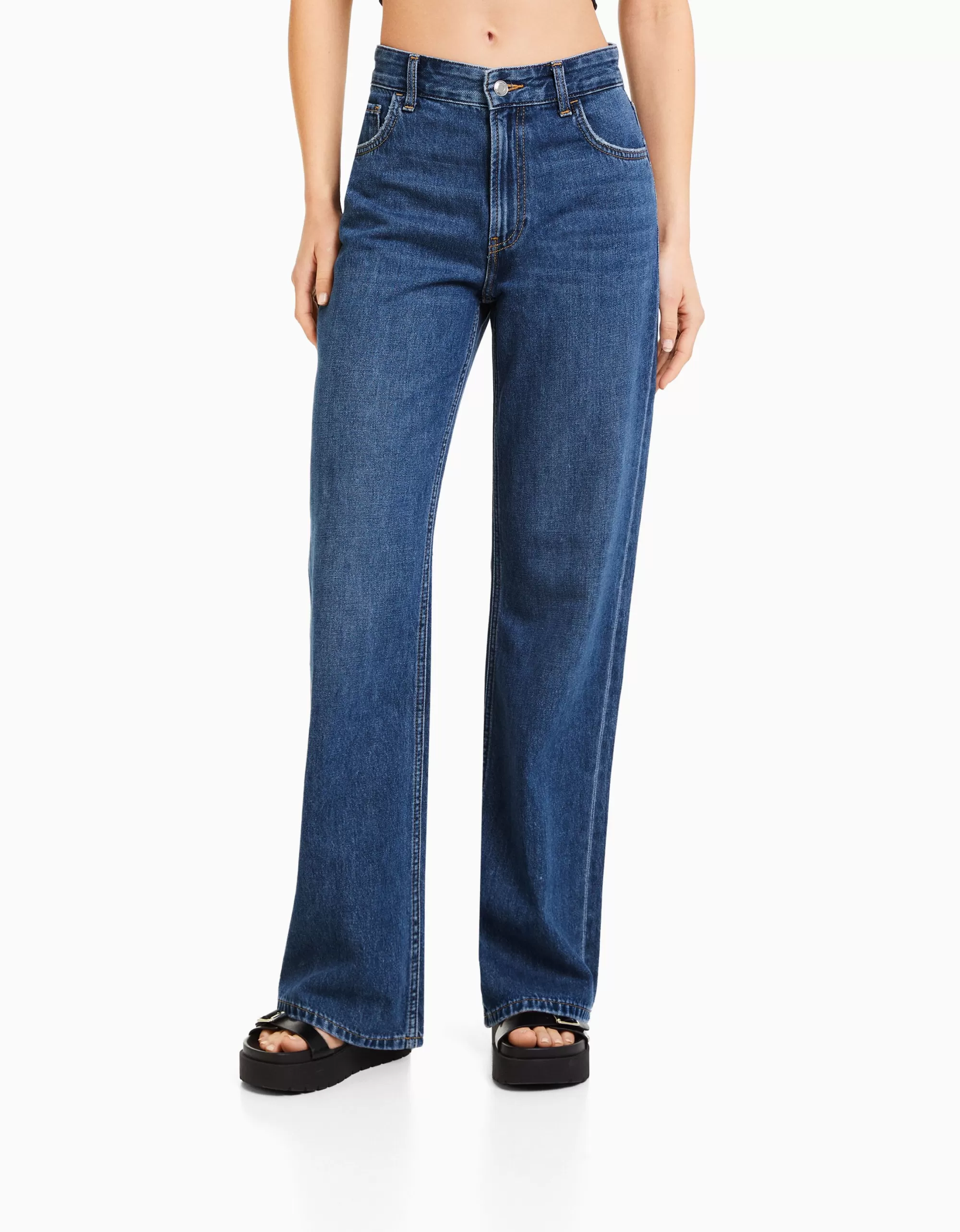MUJER BERSHKA Jeans 90's wide leg
