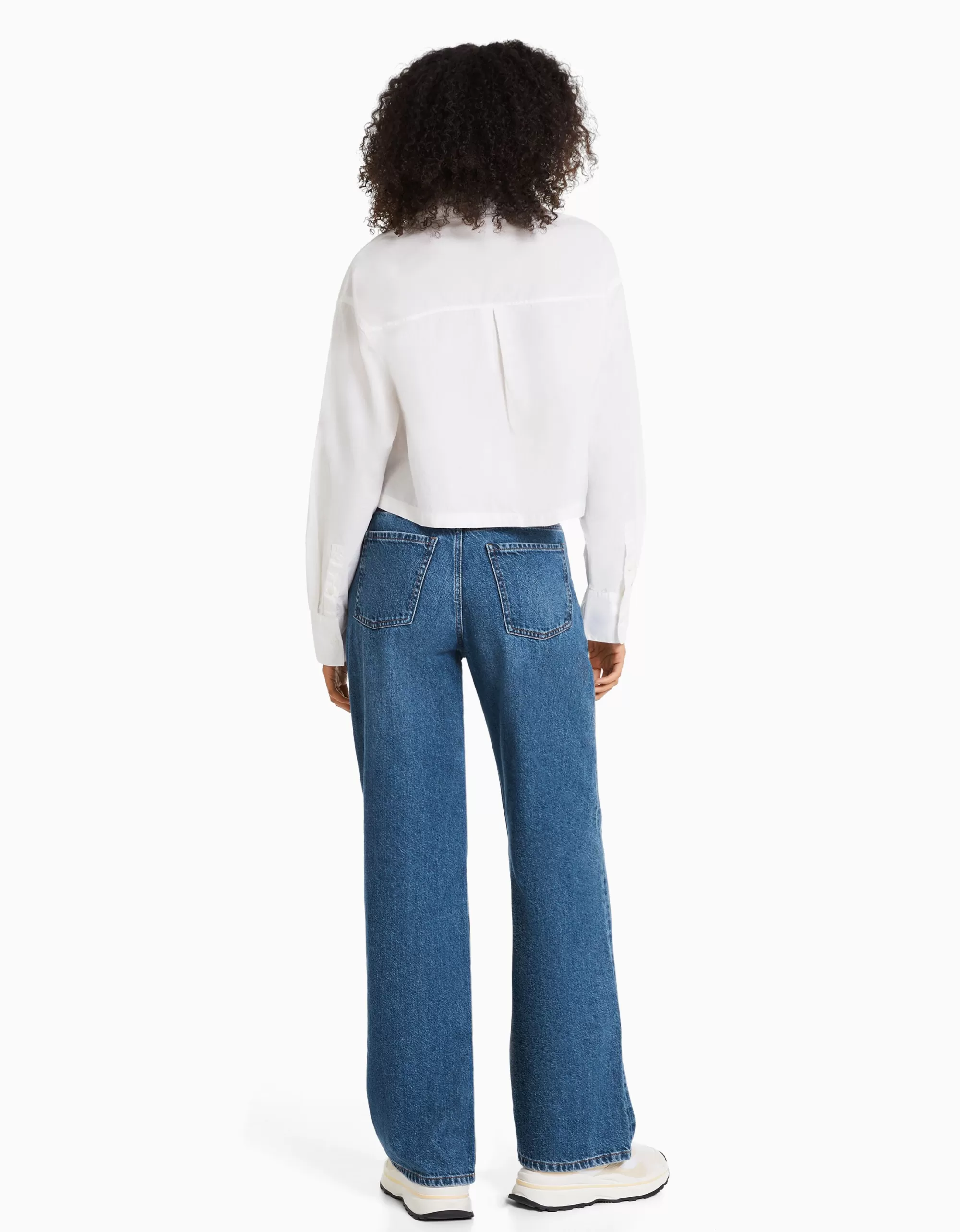 MUJER BERSHKA Jeans 90's wide rotos