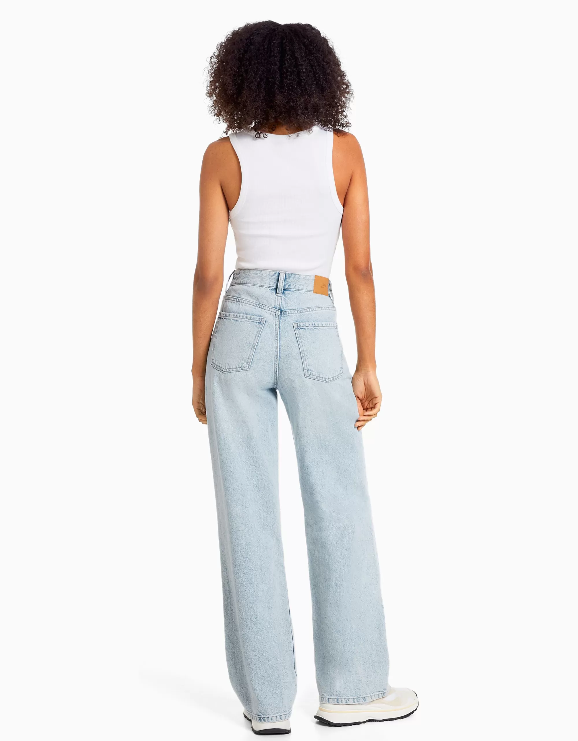 MUJER BERSHKA Jeans 90's wide rotos