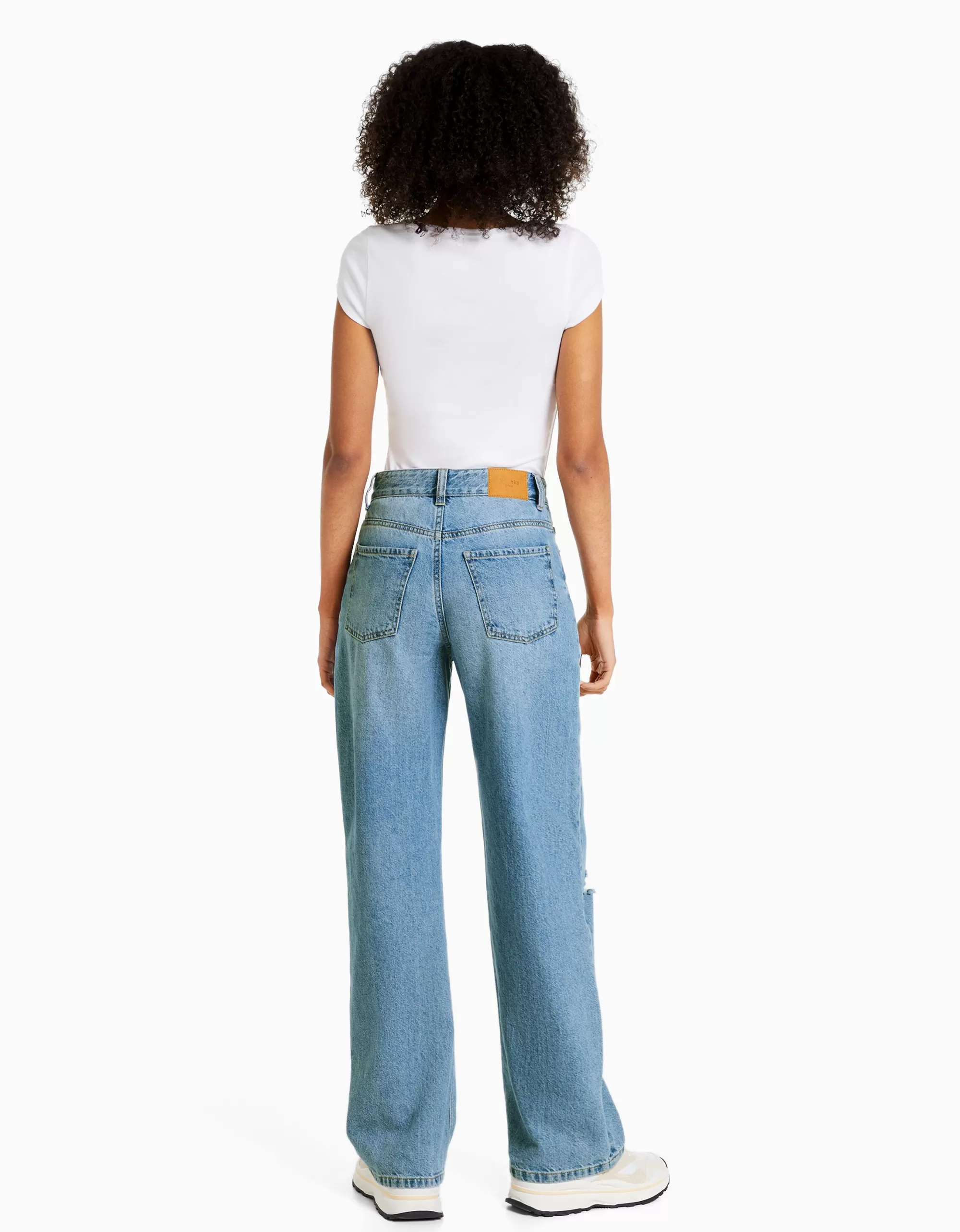 MUJER BERSHKA Jeans 90's wide rotos
