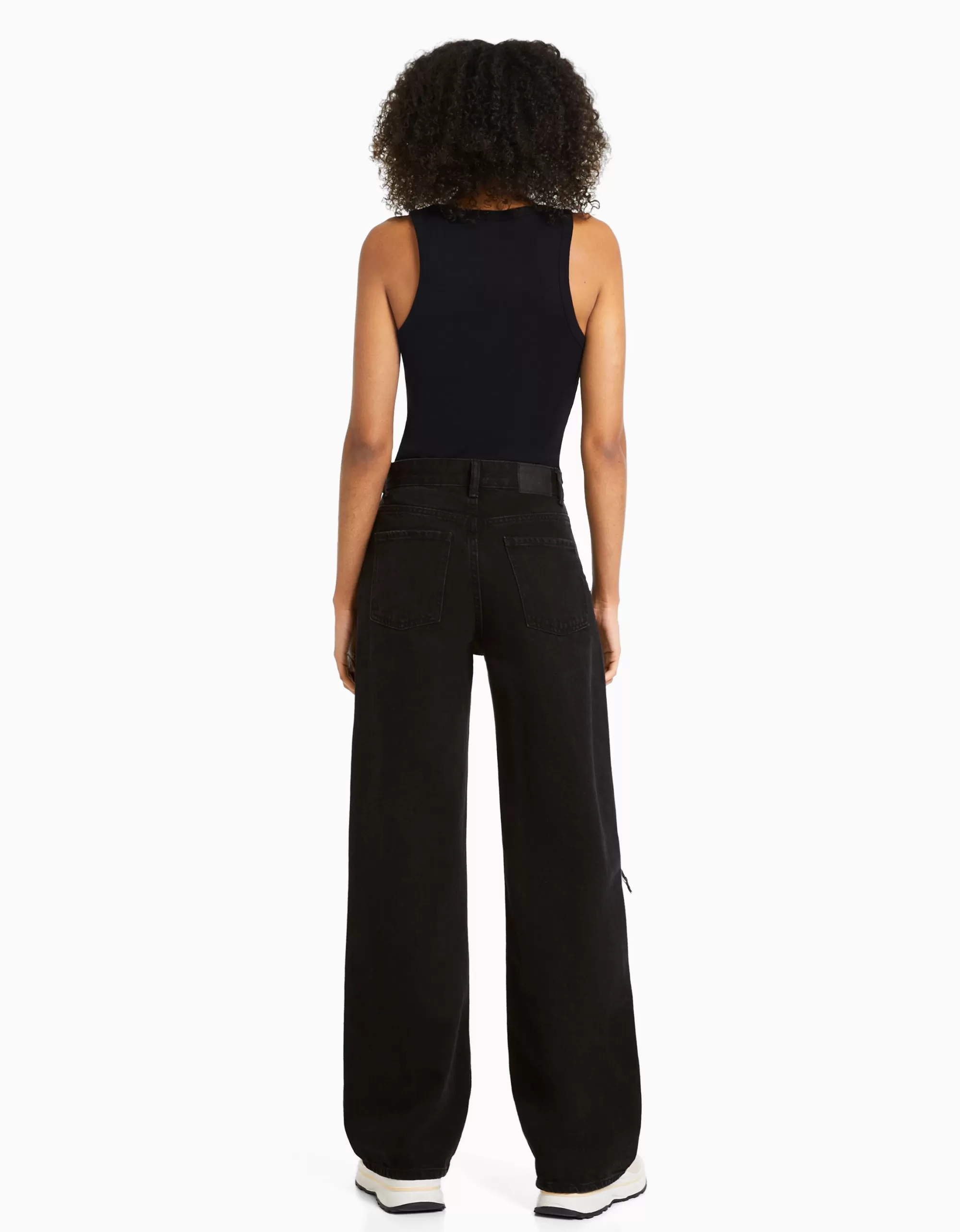 MUJER BERSHKA Jeans 90's wide rotos