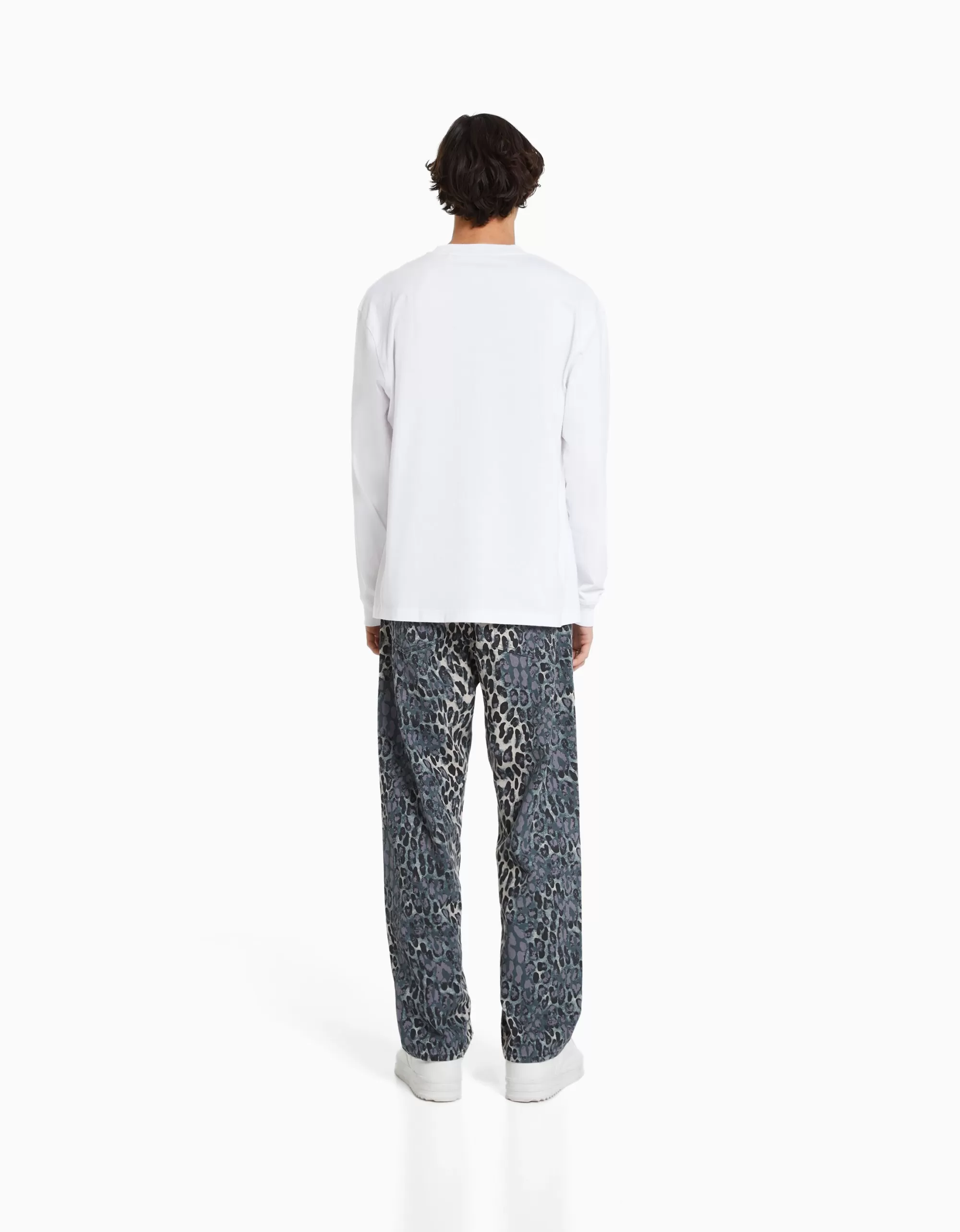 HOMBRE BERSHKA Jeans baggy animal print