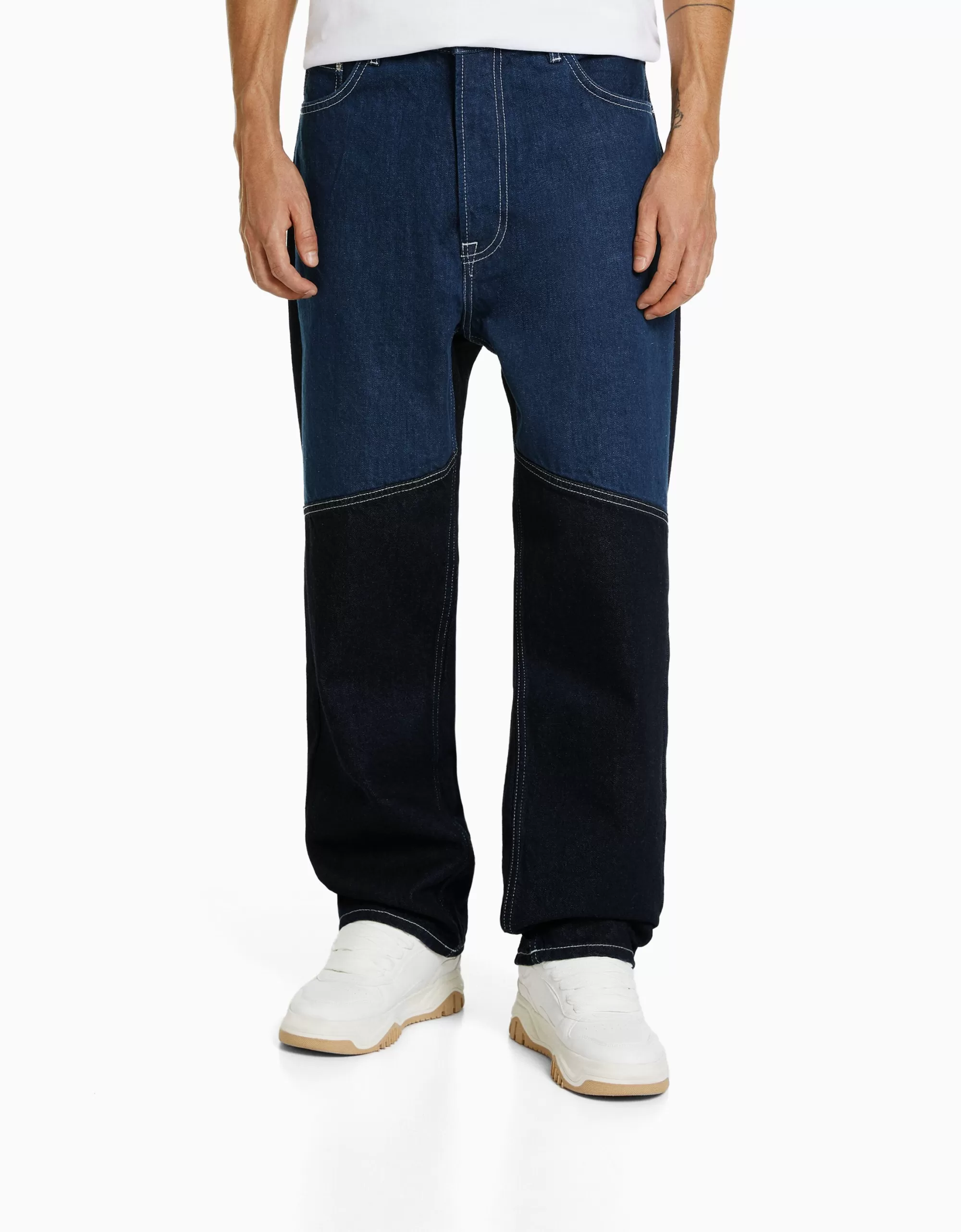 HOMBRE BERSHKA Jeans baggy color block
