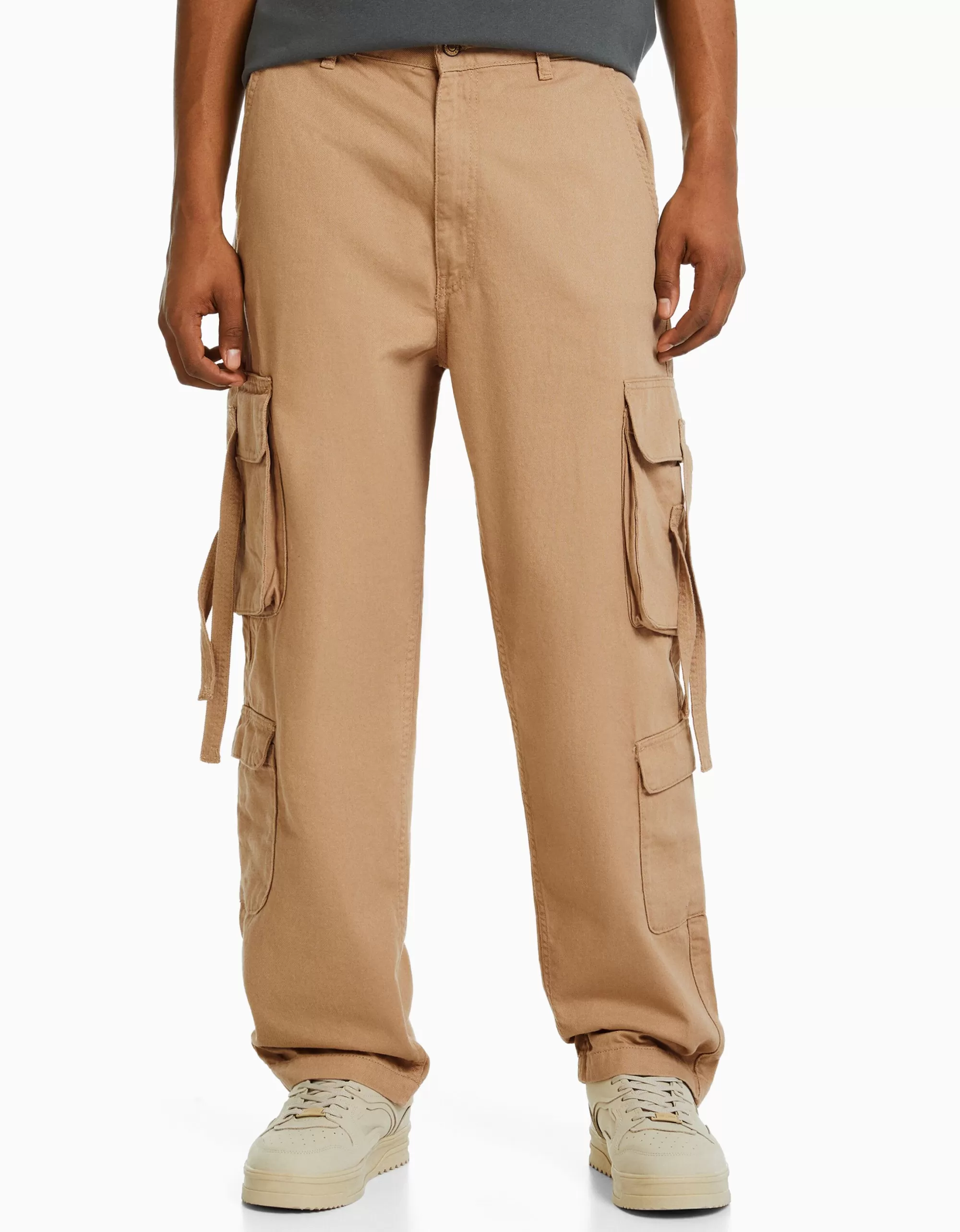 HOMBRE BERSHKA Jeans cargo cintas