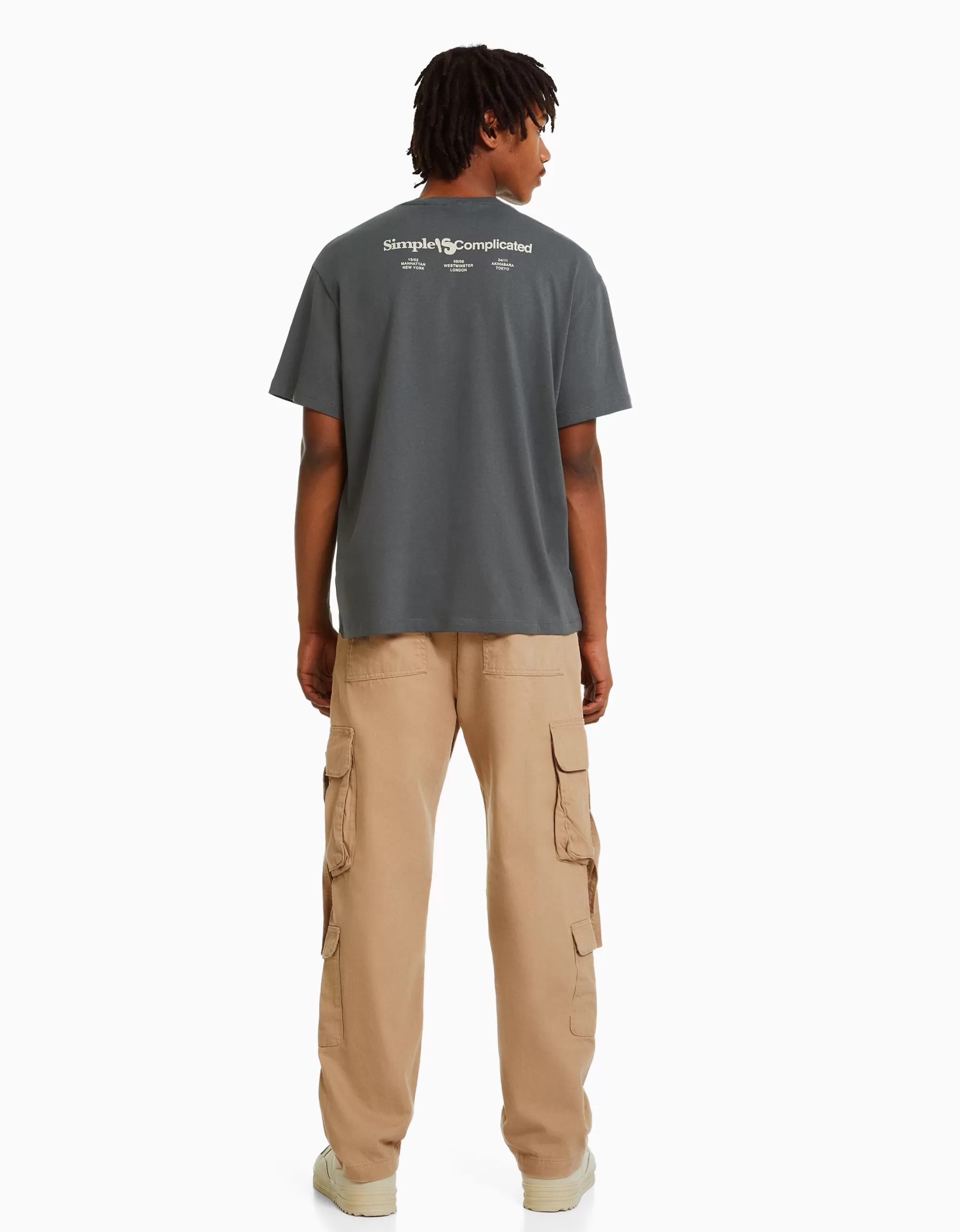 HOMBRE BERSHKA Jeans cargo cintas
