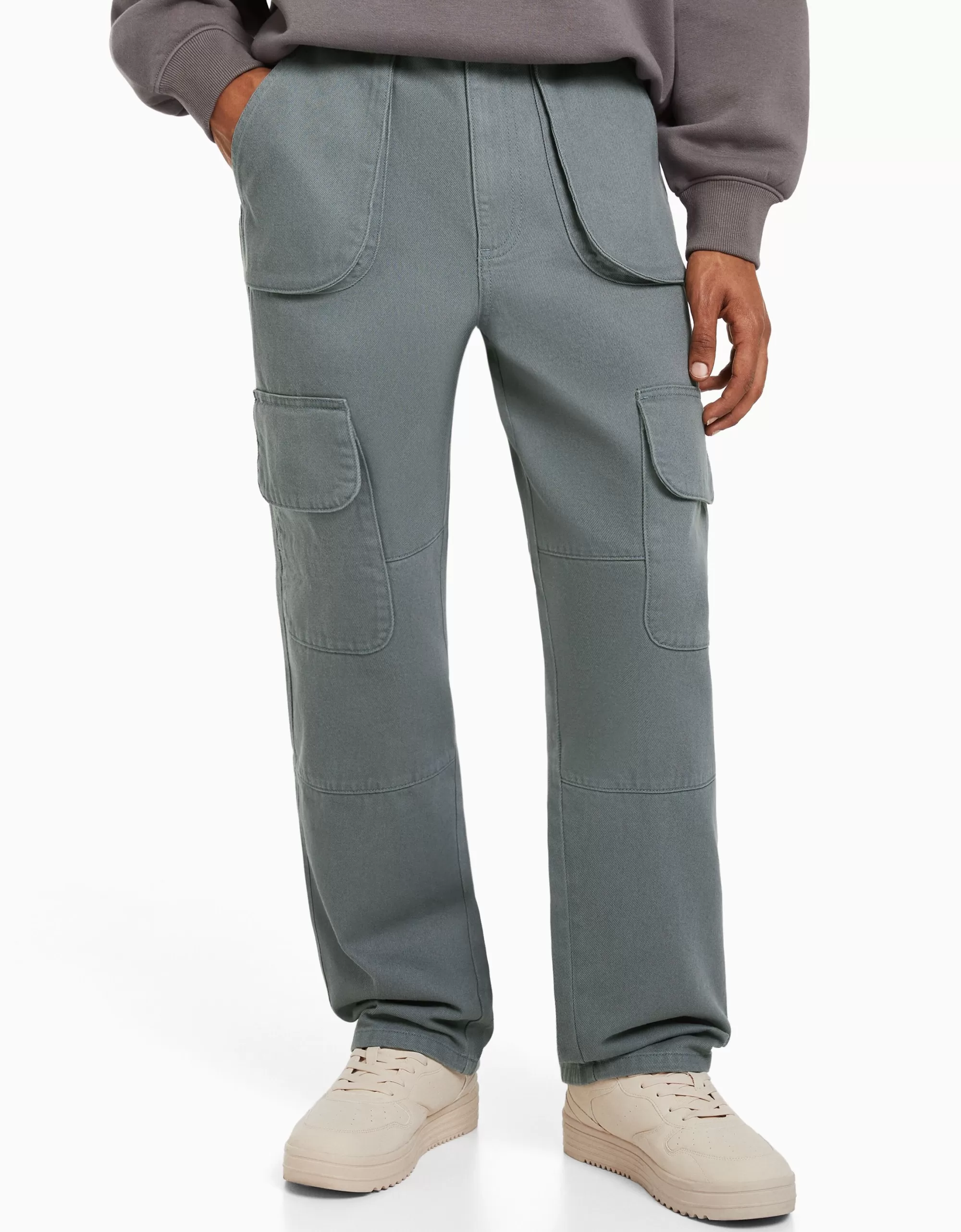 HOMBRE BERSHKA Jeans cargo multipocket