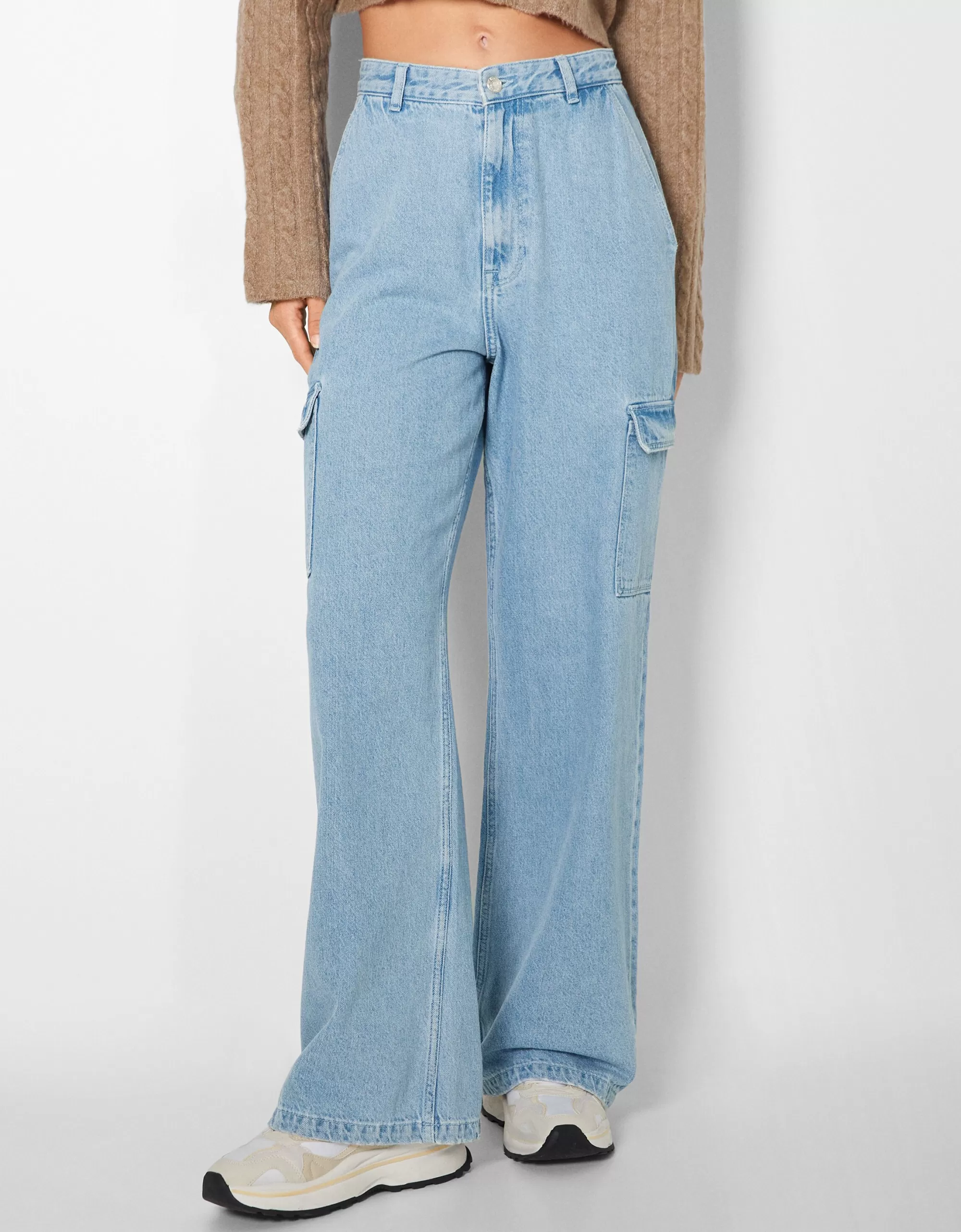 MUJER BERSHKA Jeans cargo wide