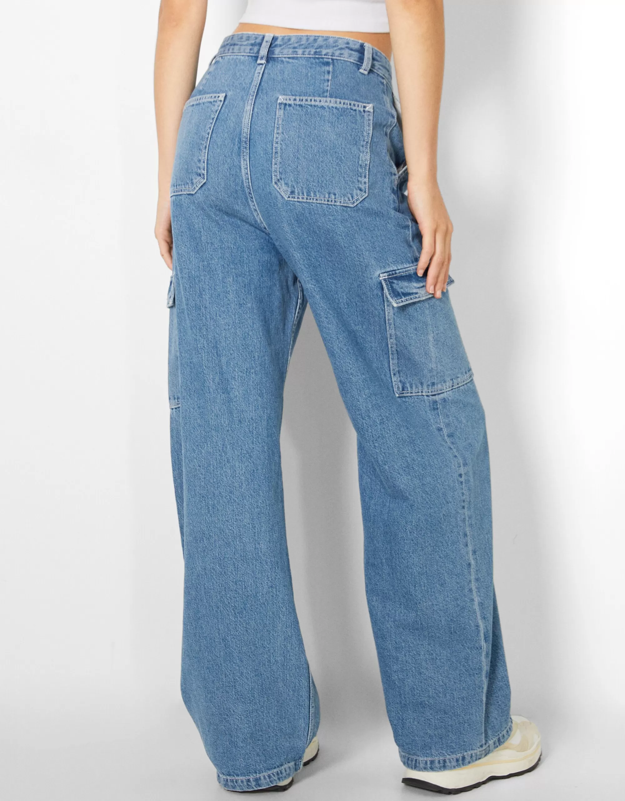 MUJER BERSHKA Jeans cargo wide