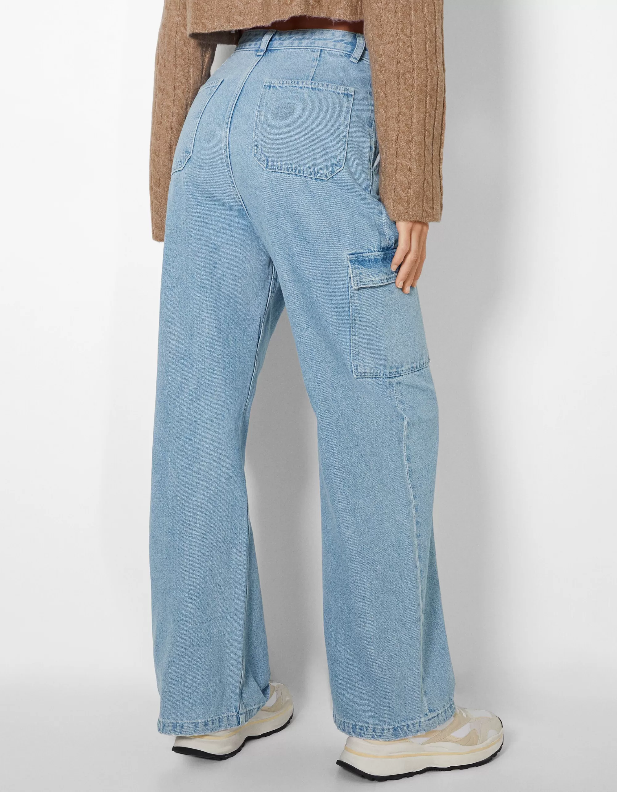 MUJER BERSHKA Jeans cargo wide