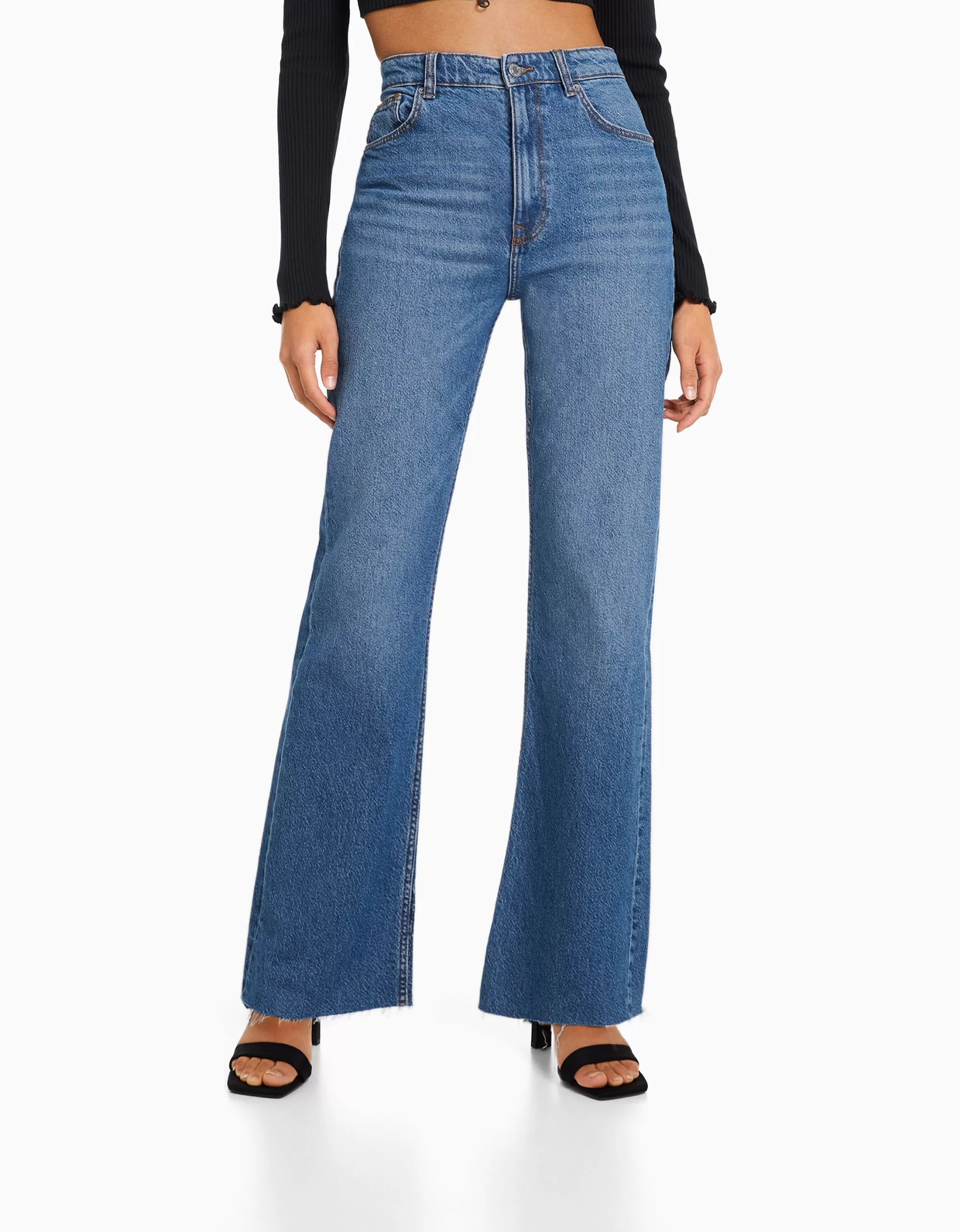 MUJER BERSHKA Jeans confort abertura lateral