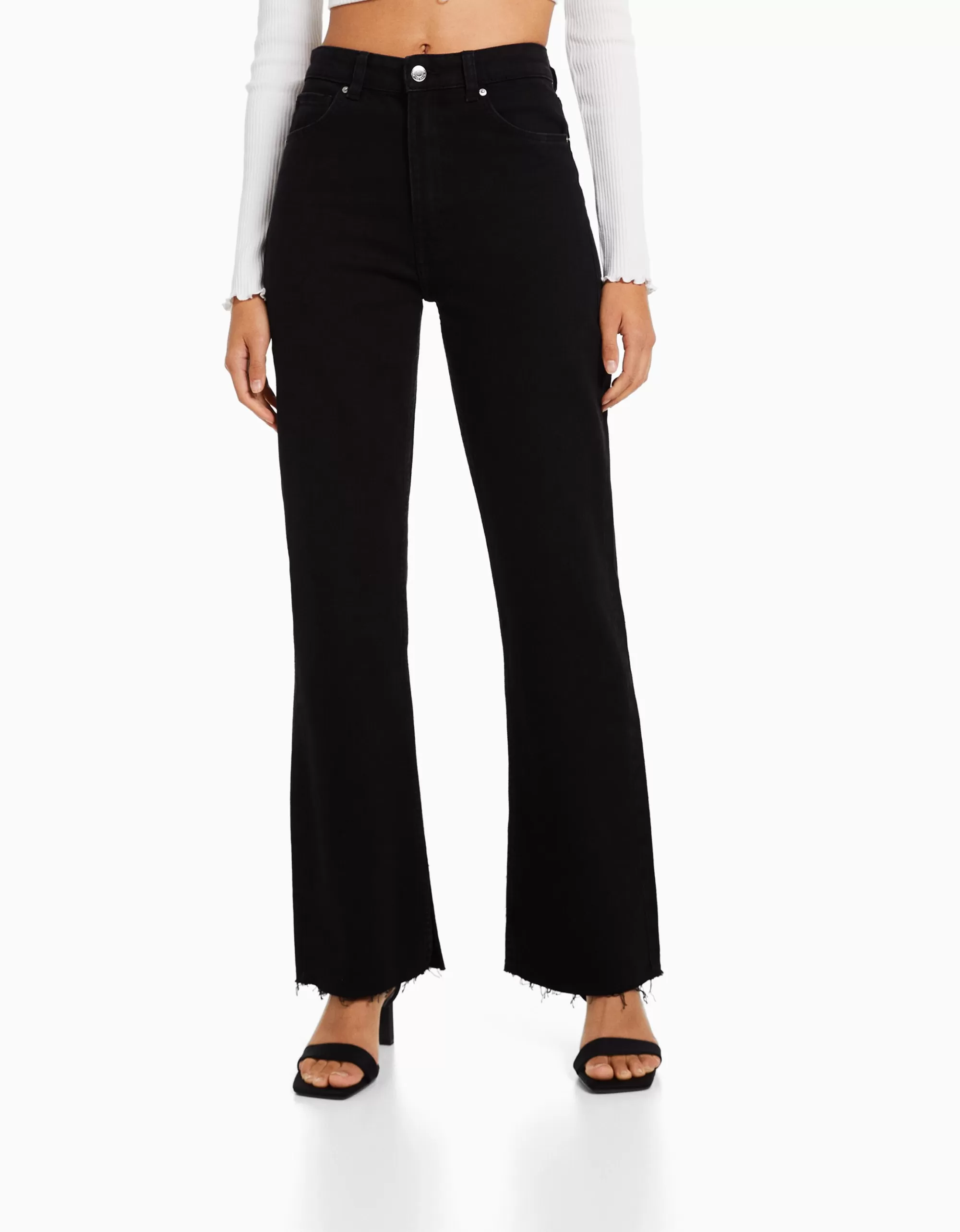 MUJER BERSHKA Jeans confort abertura lateral