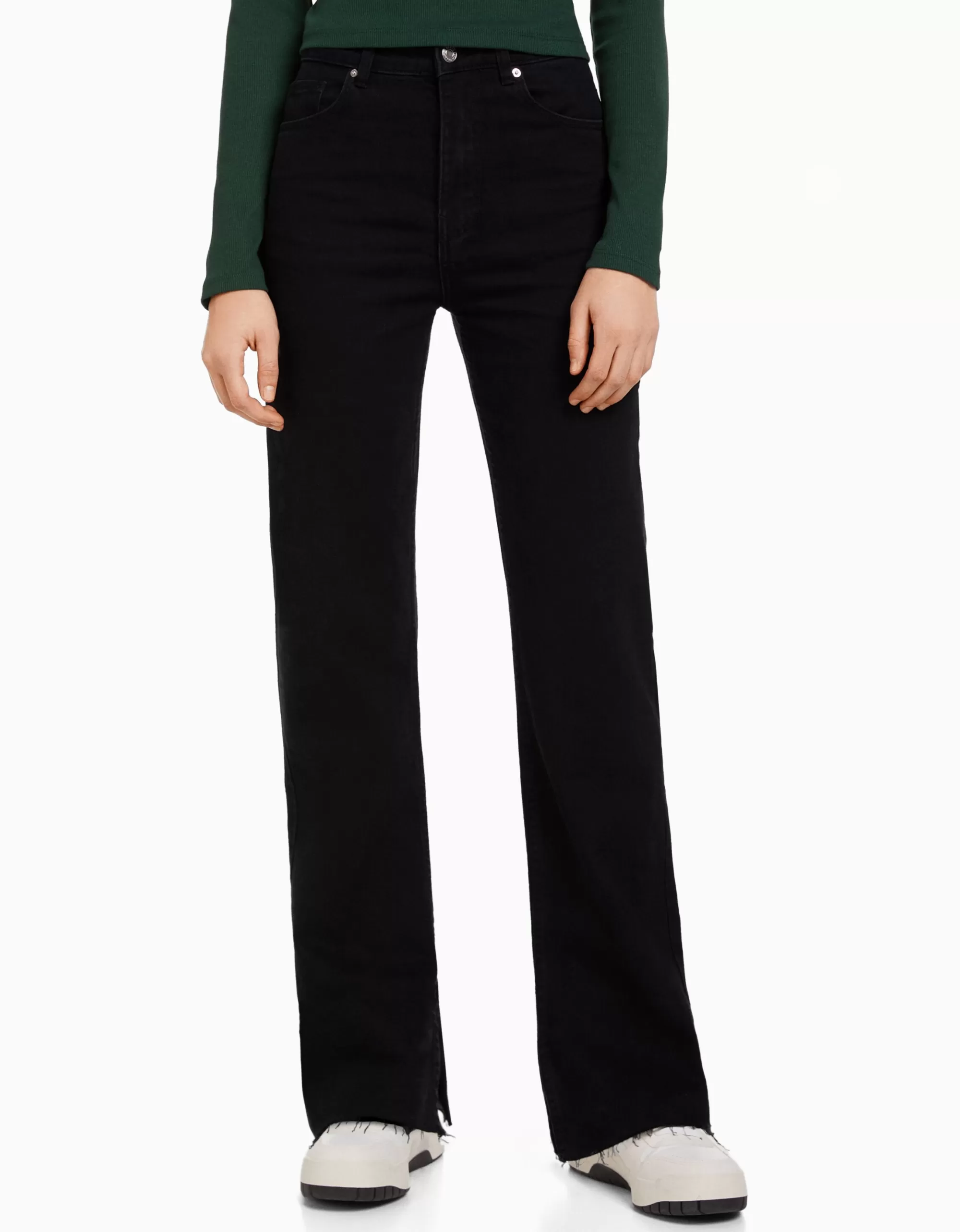 MUJER BERSHKA Jeans confort abertura lateral
