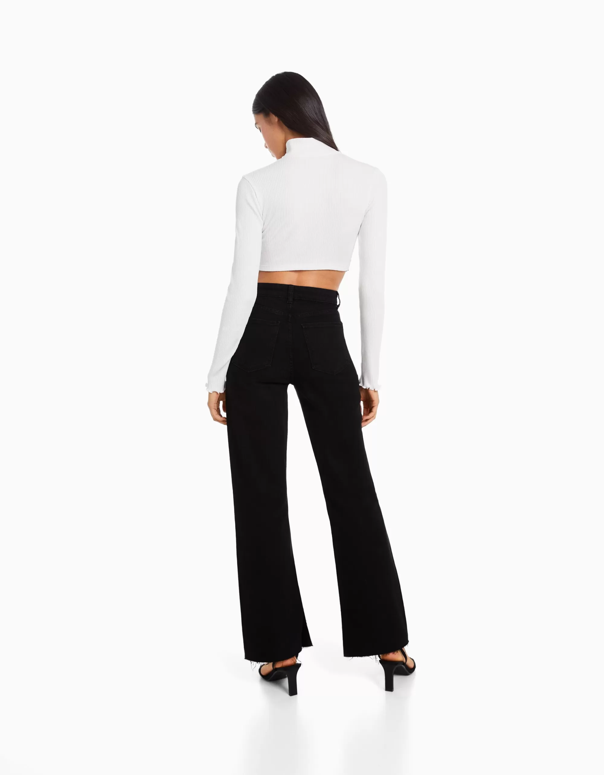 MUJER BERSHKA Jeans confort abertura lateral