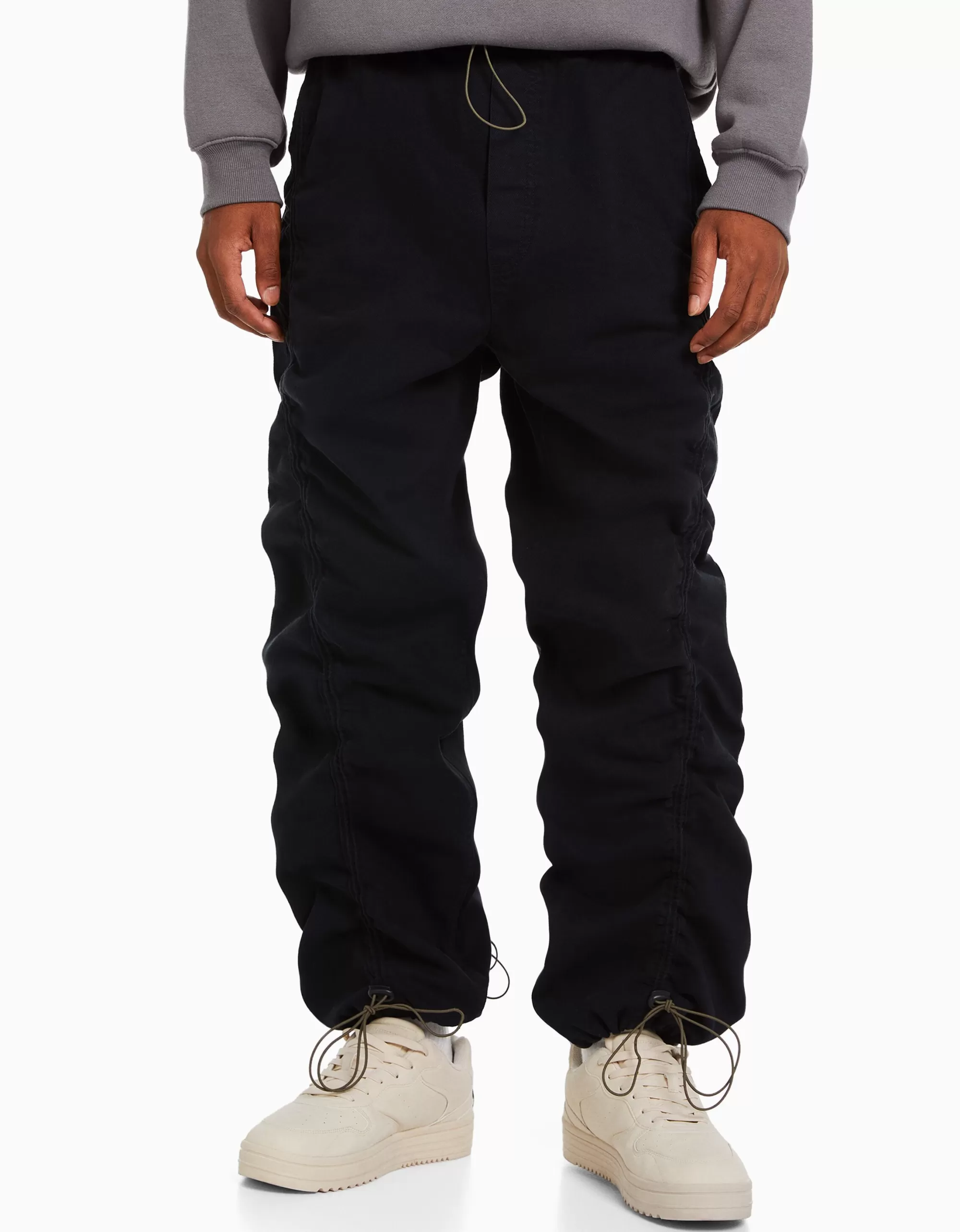 HOMBRE BERSHKA Jeans jogger parachute gathering