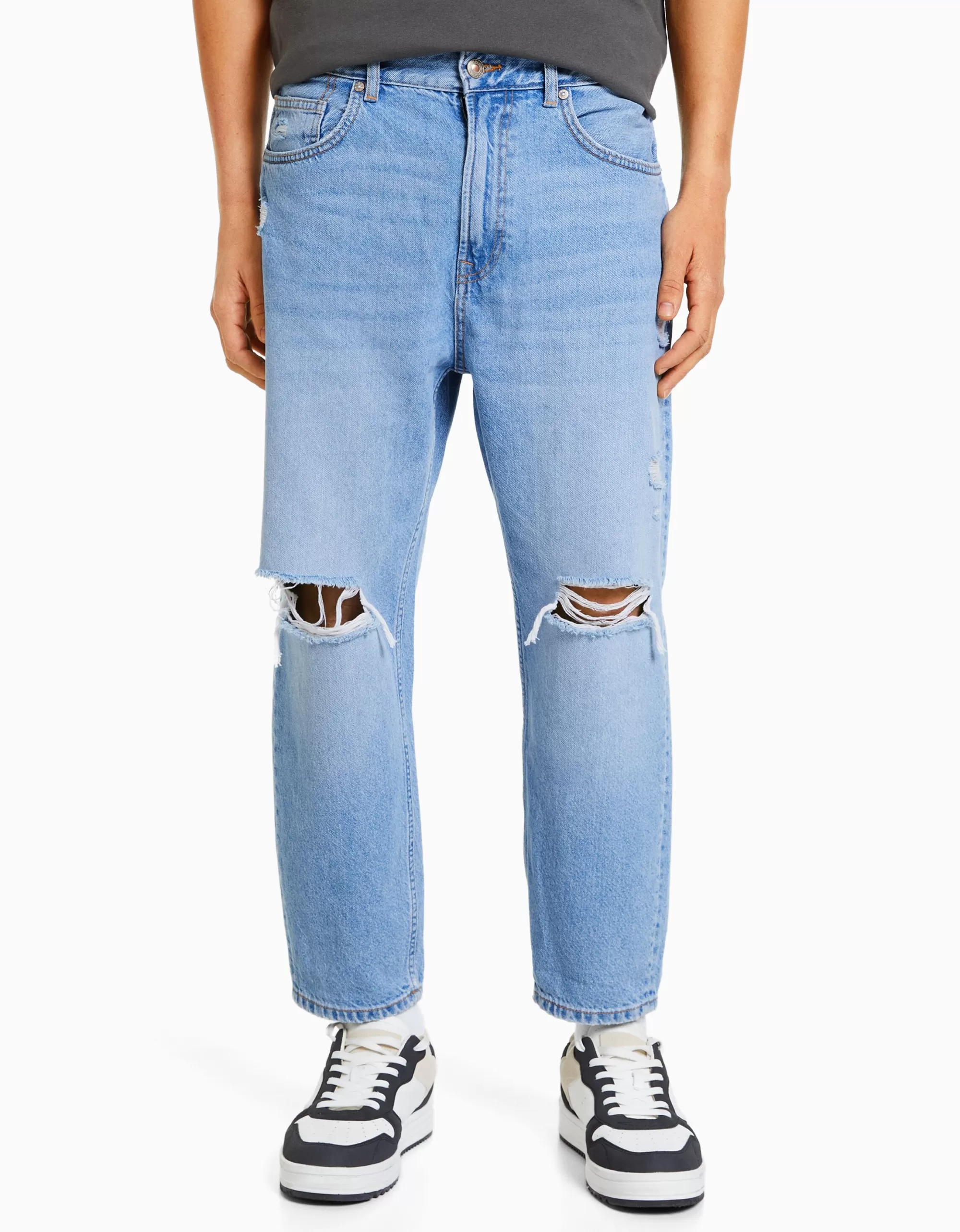 HOMBRE BERSHKA Jeans loose rotos
