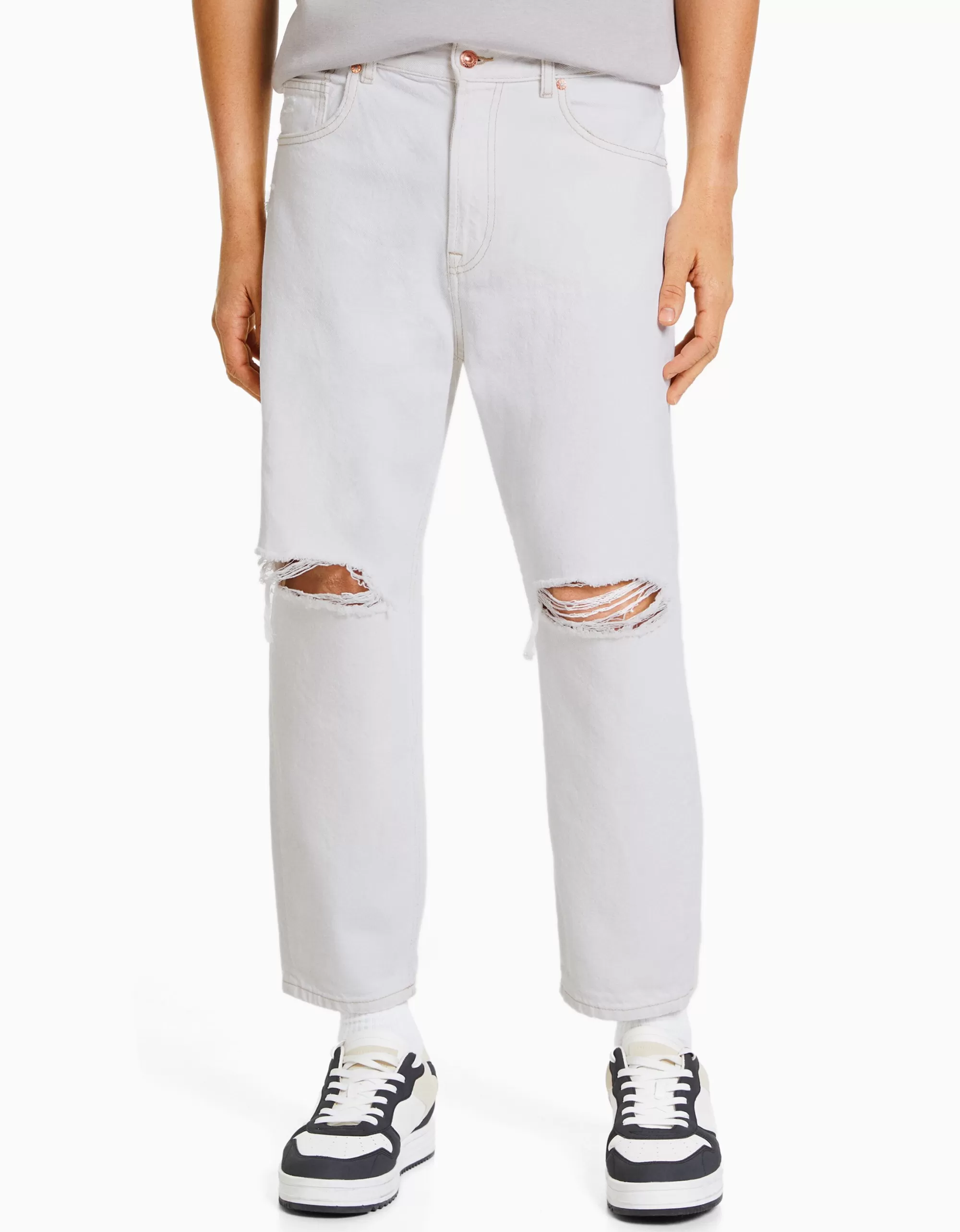 HOMBRE BERSHKA Jeans loose rotos