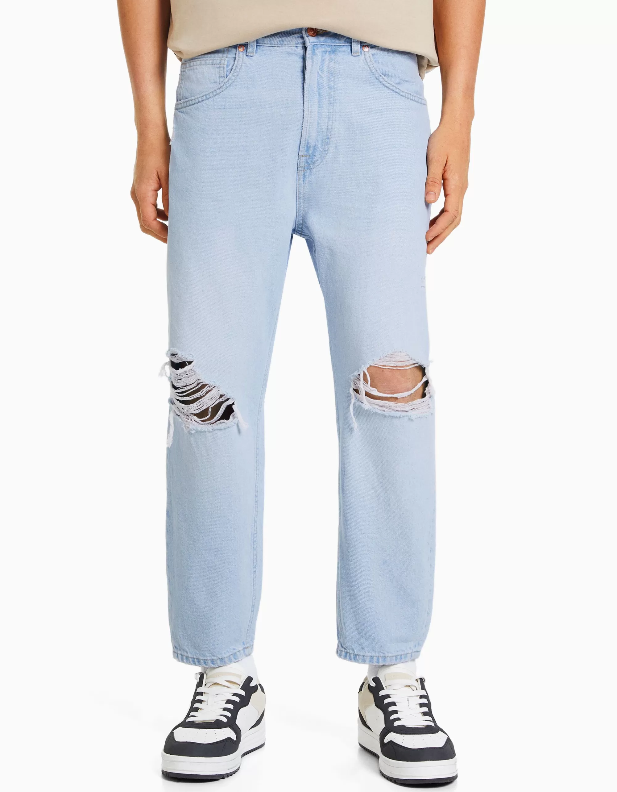 HOMBRE BERSHKA Jeans loose rotos