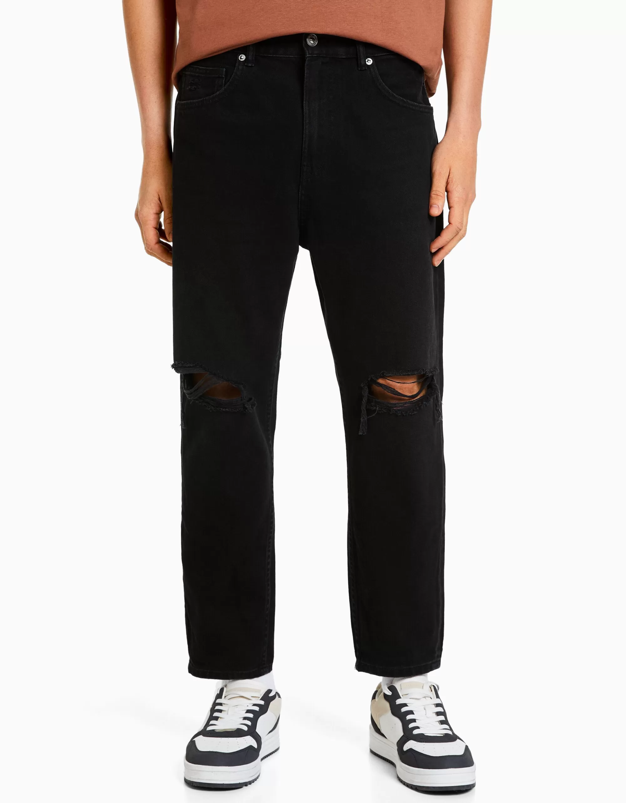 HOMBRE BERSHKA Jeans loose rotos