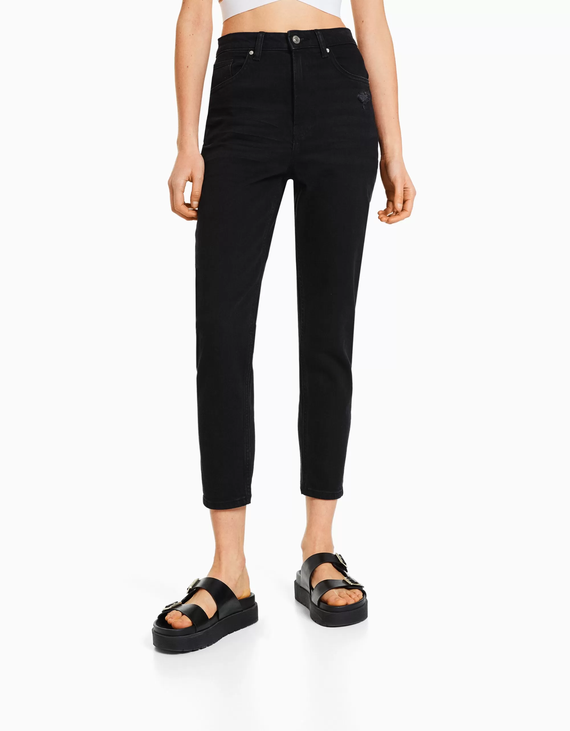 MUJER BERSHKA Jeans mom slim confort