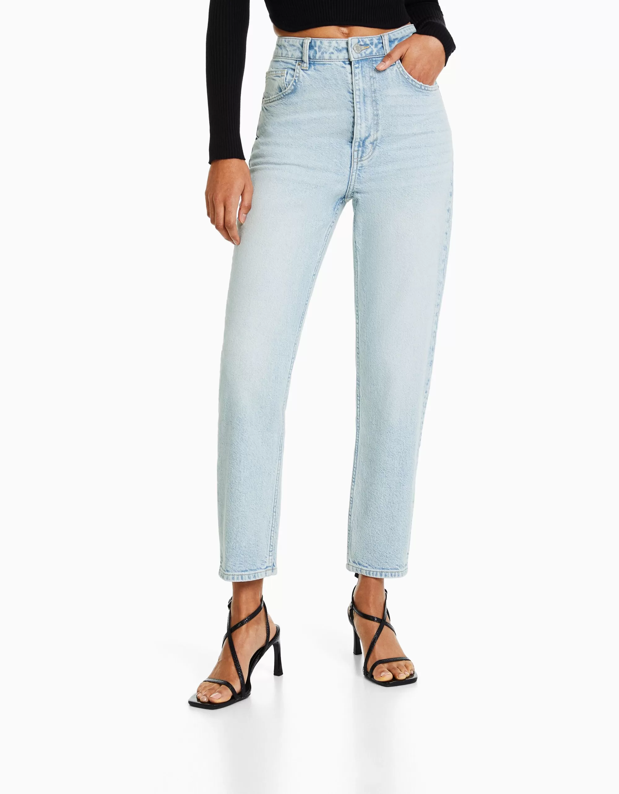 MUJER BERSHKA Jeans mom slim confort