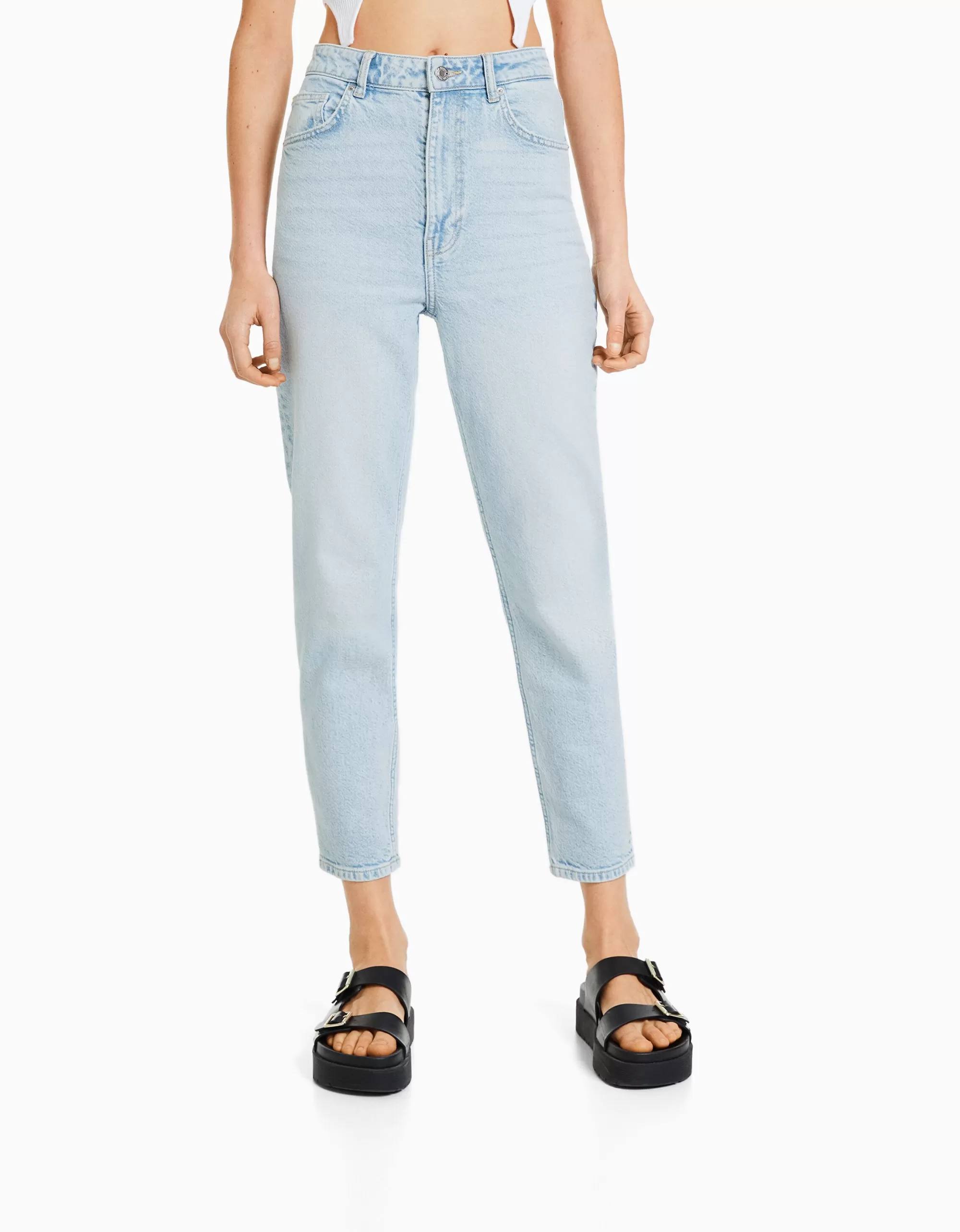 MUJER BERSHKA Jeans mom slim confort