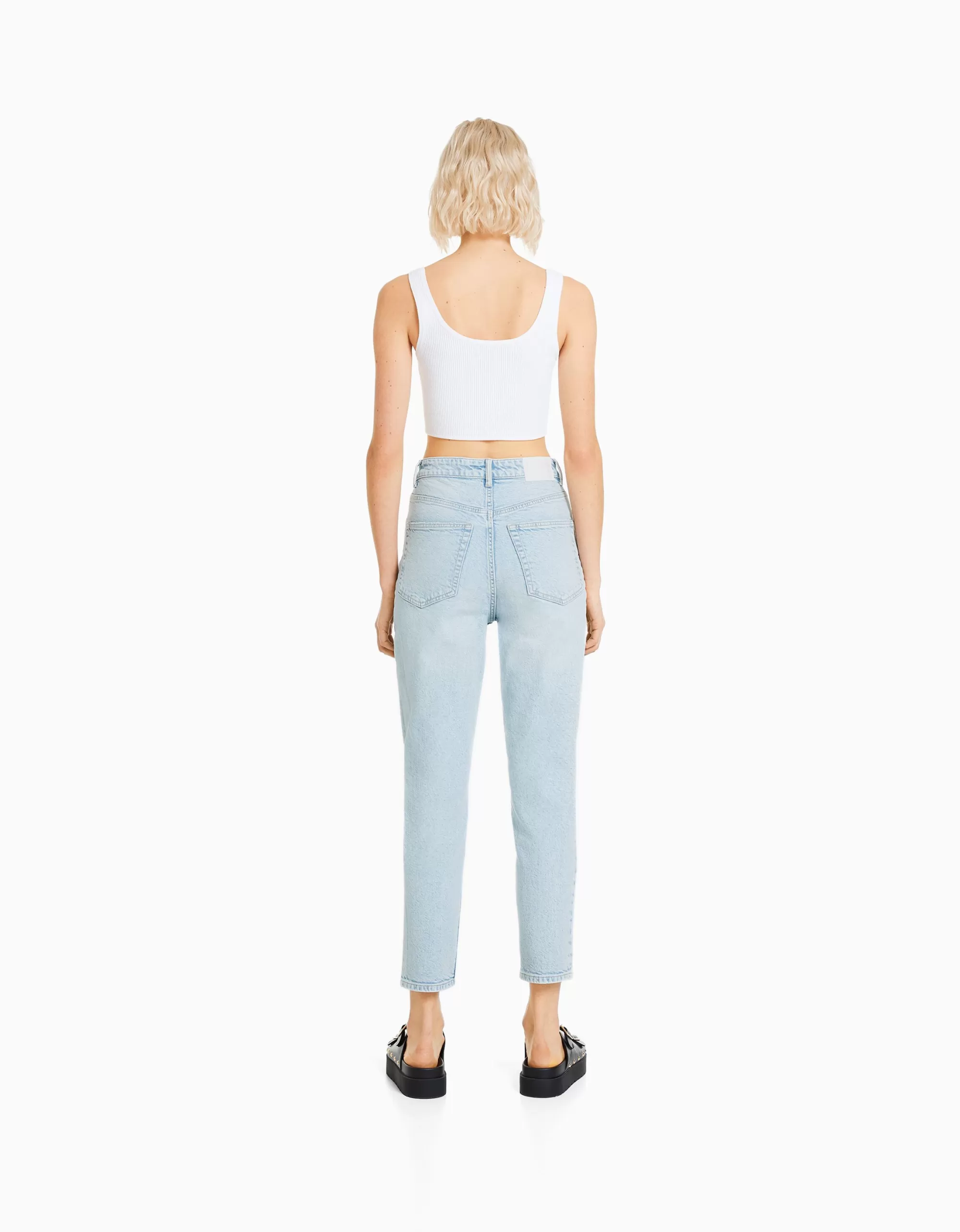 MUJER BERSHKA Jeans mom slim confort