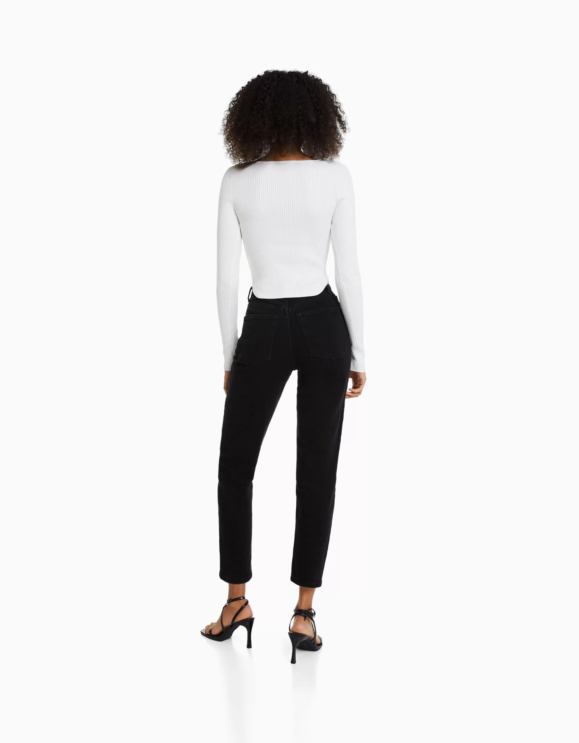 MUJER BERSHKA Jeans mom slim confort