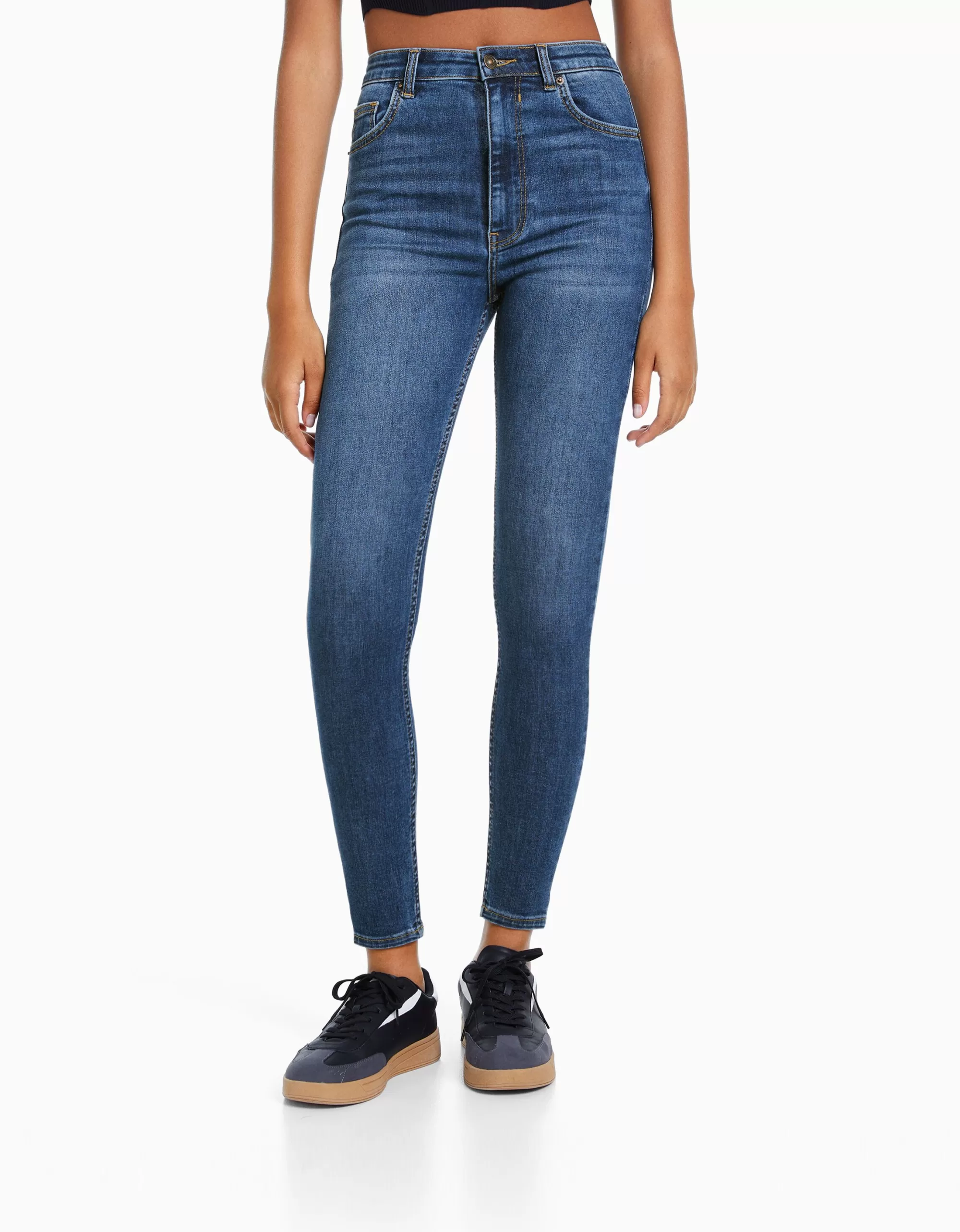 MUJER BERSHKA Jeans skinny super high waist