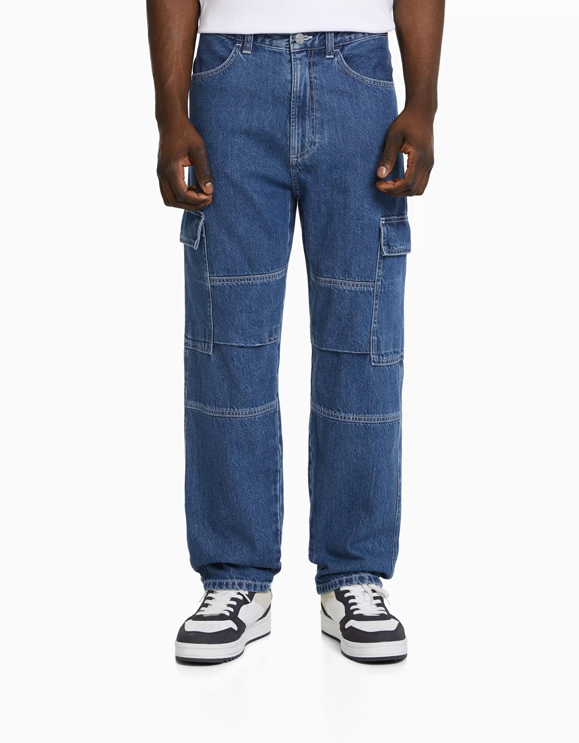 HOMBRE BERSHKA Jeans wide cargo