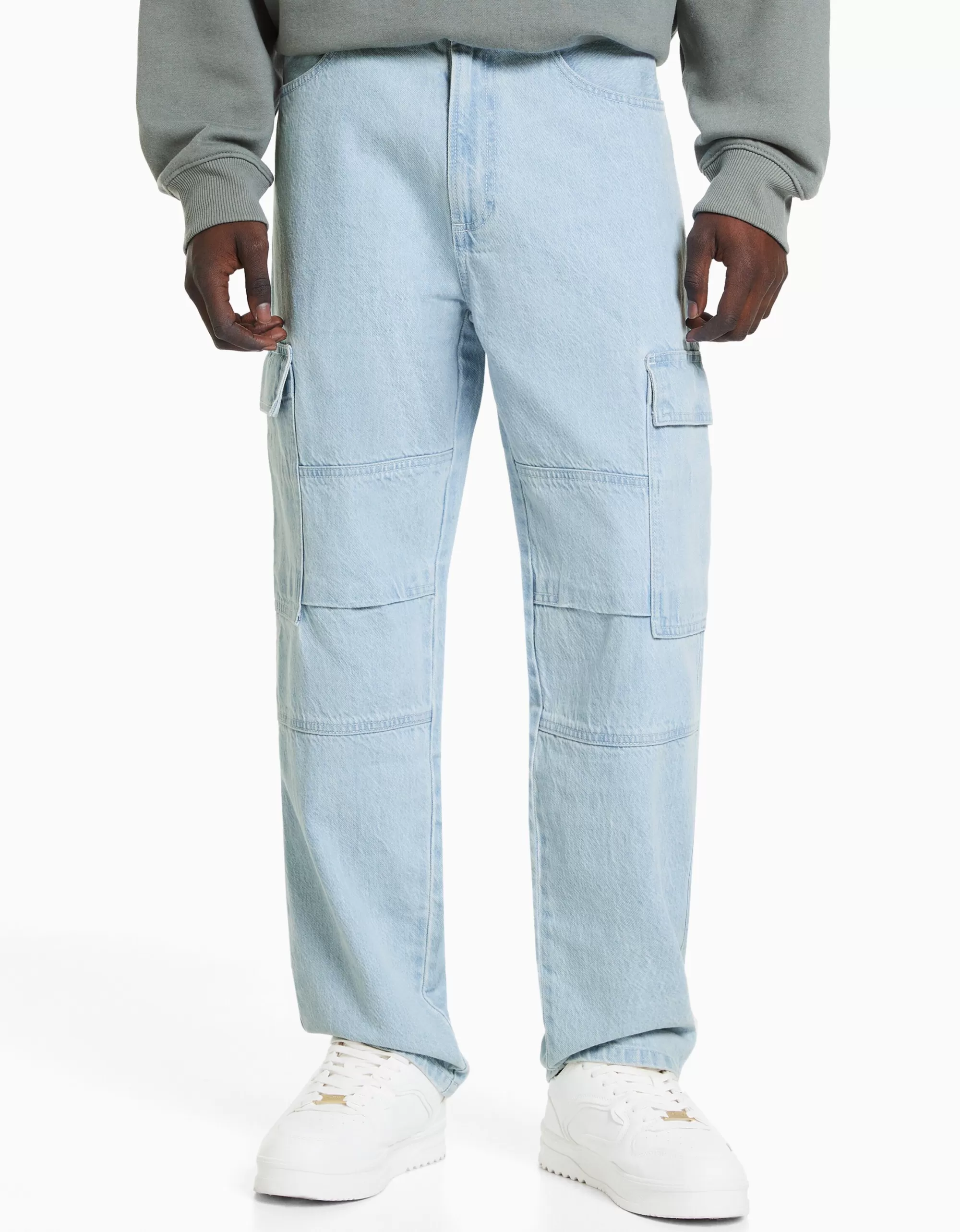 HOMBRE BERSHKA Jeans wide cargo