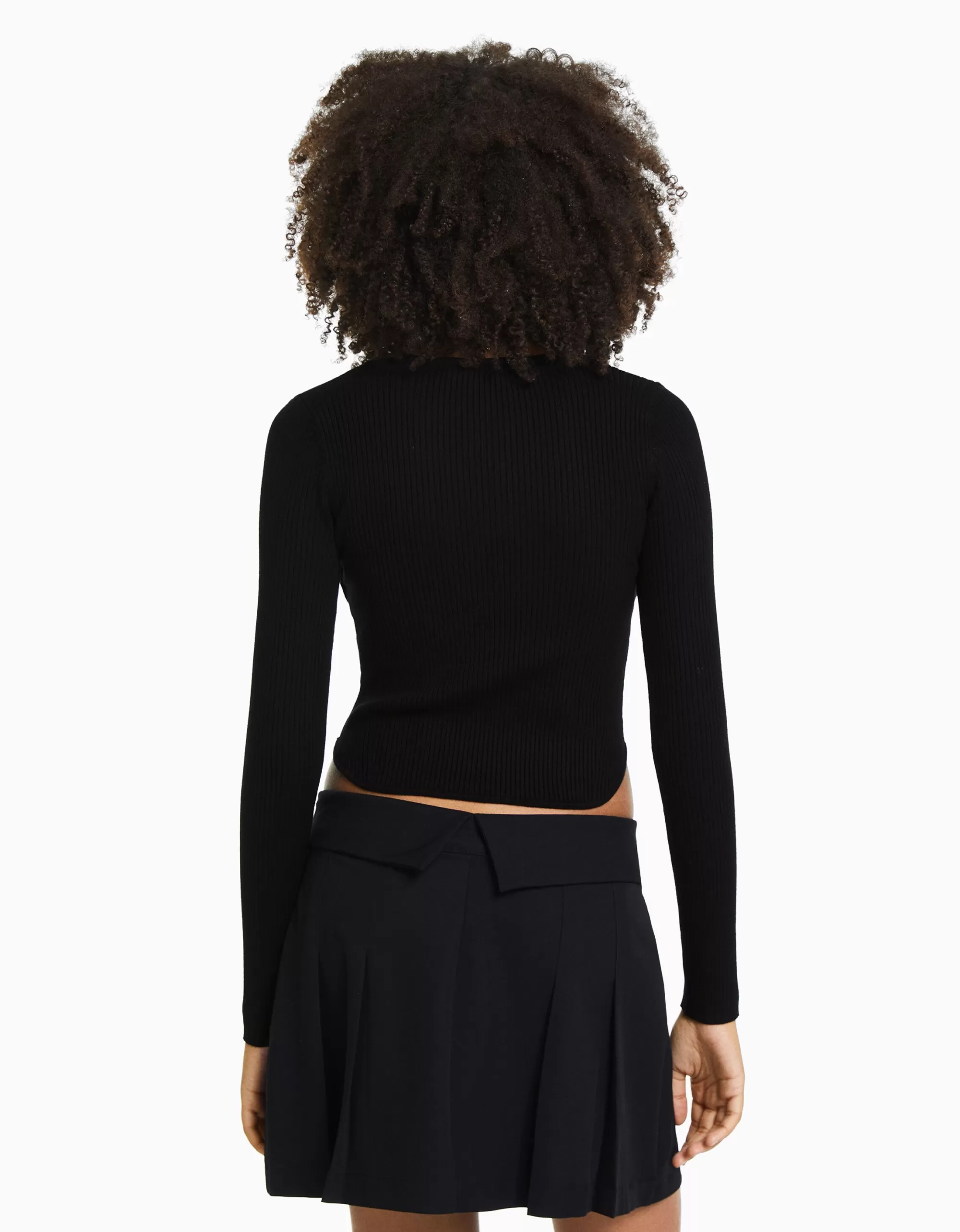 MUJER BERSHKA Jersey corsé canalé
