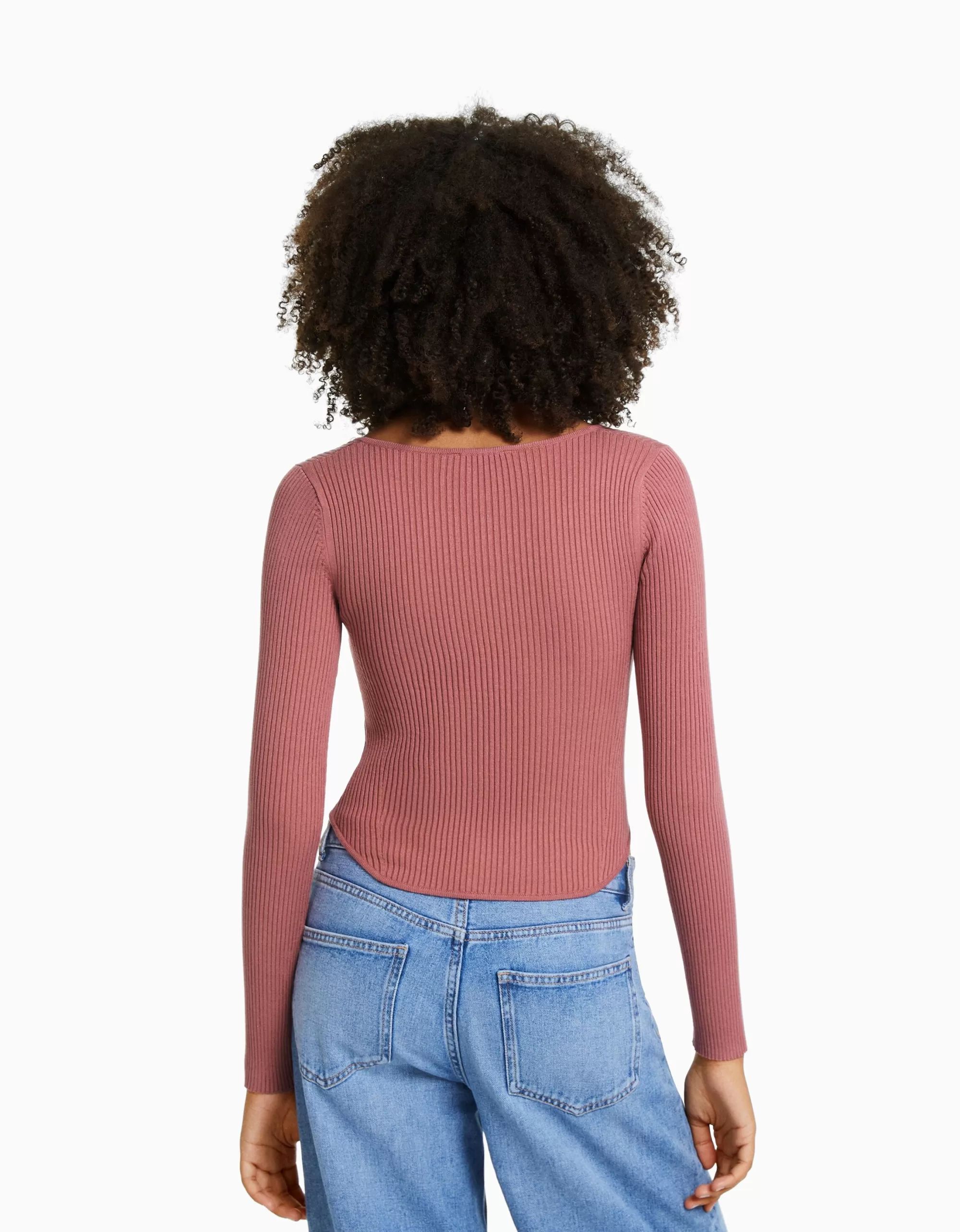 MUJER BERSHKA Jersey corsé canalé