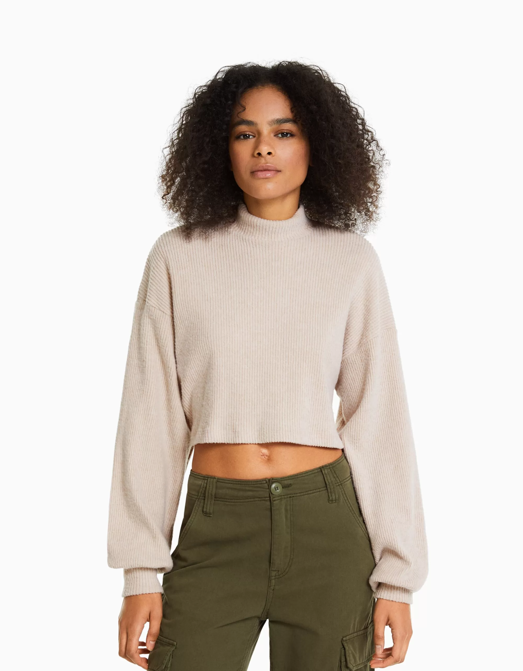 MUJER BERSHKA Jersey cropped