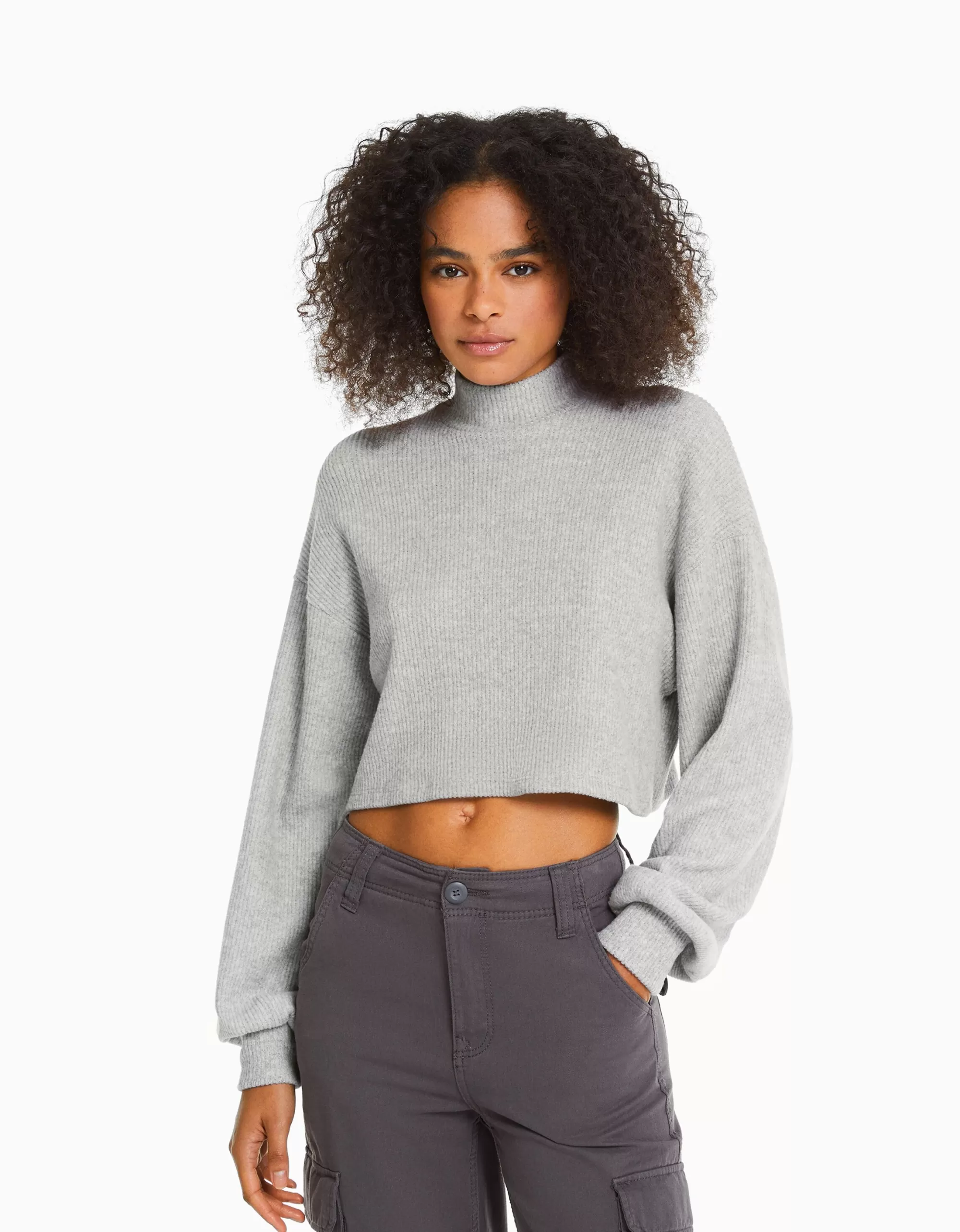 MUJER BERSHKA Jersey cropped