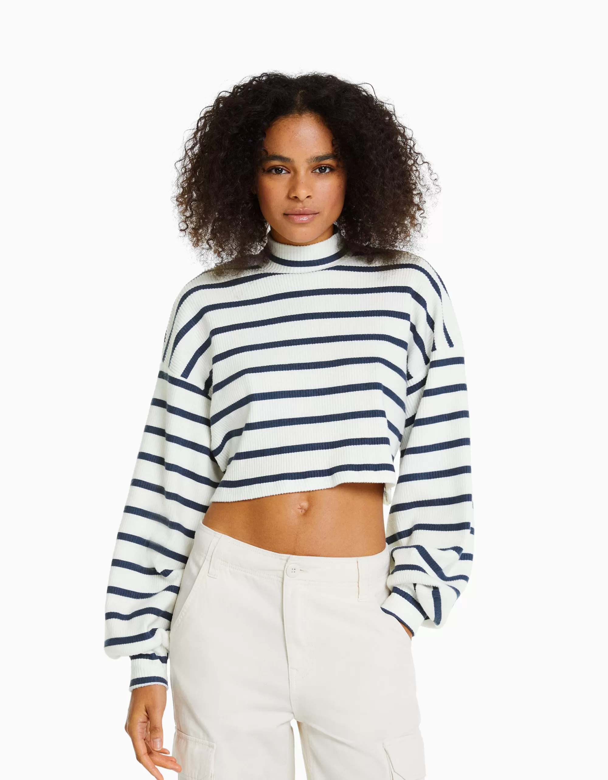 MUJER BERSHKA Jersey cropped