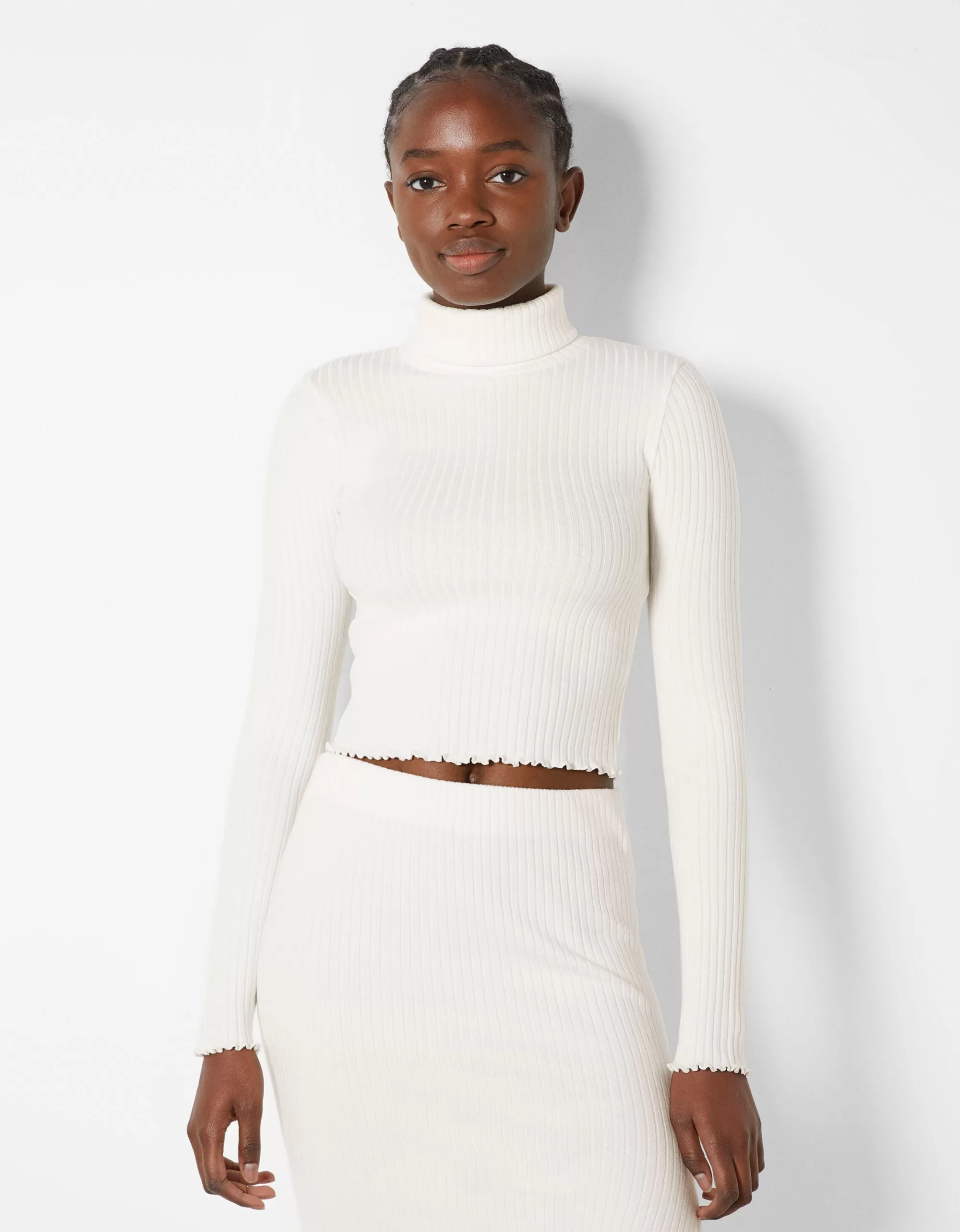 MUJER BERSHKA Jersey cuello alto