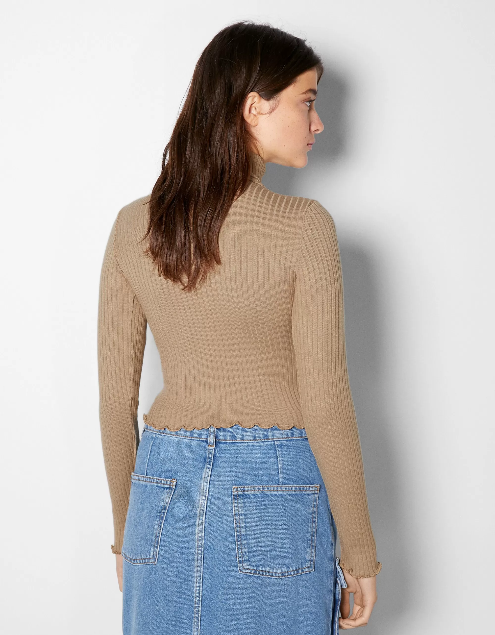 MUJER BERSHKA Jersey cuello alto