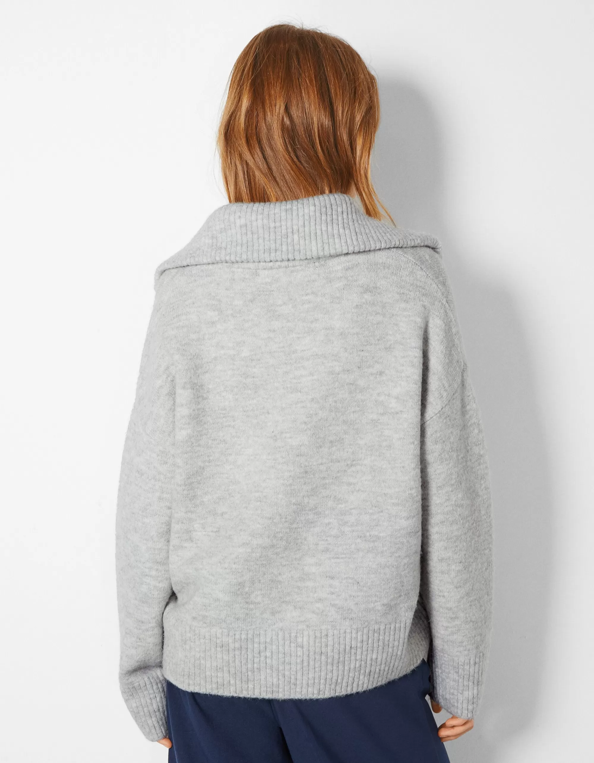 MUJER BERSHKA Jersey cuello alto cremallera