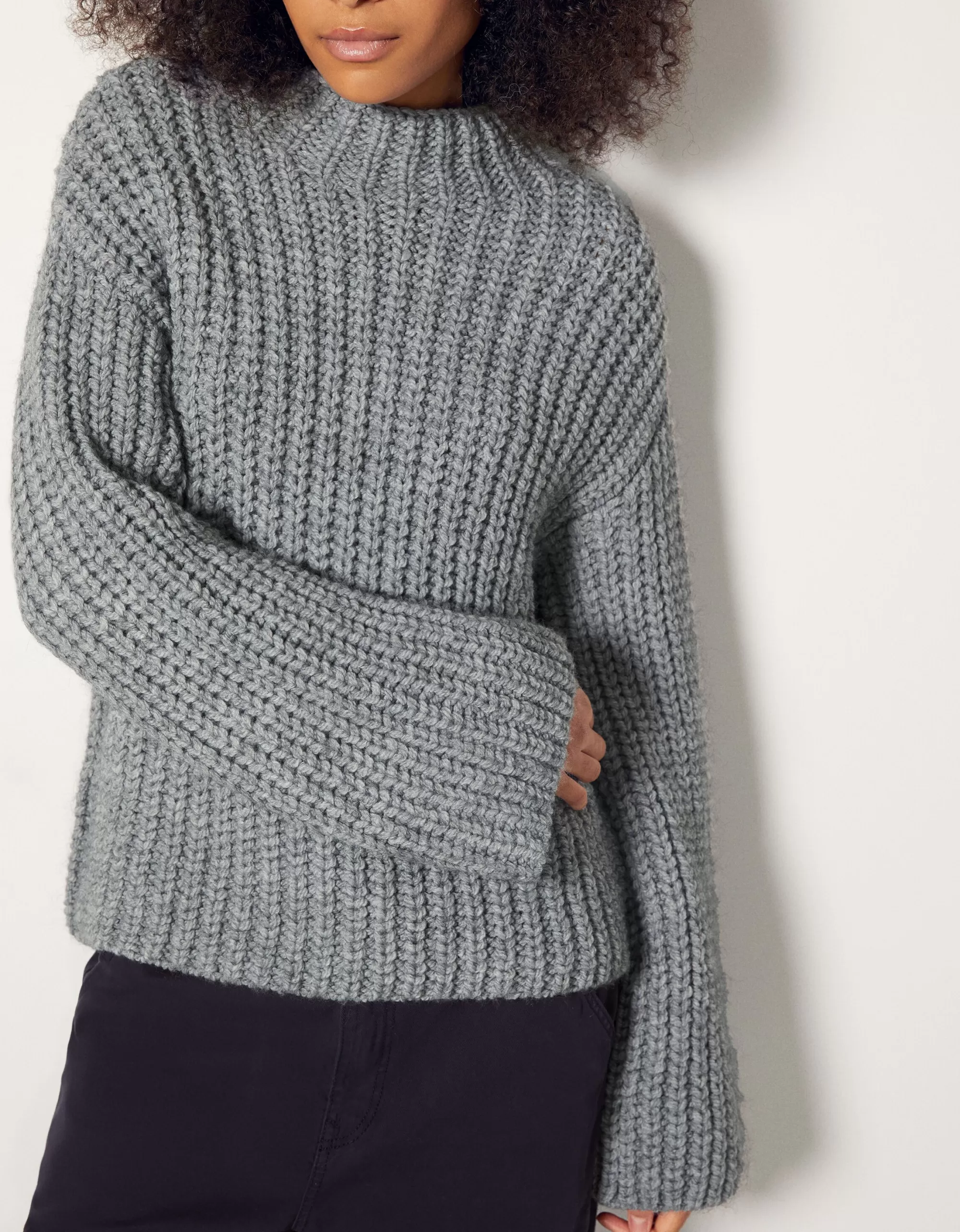 MUJER BERSHKA Jersey cuello perkins