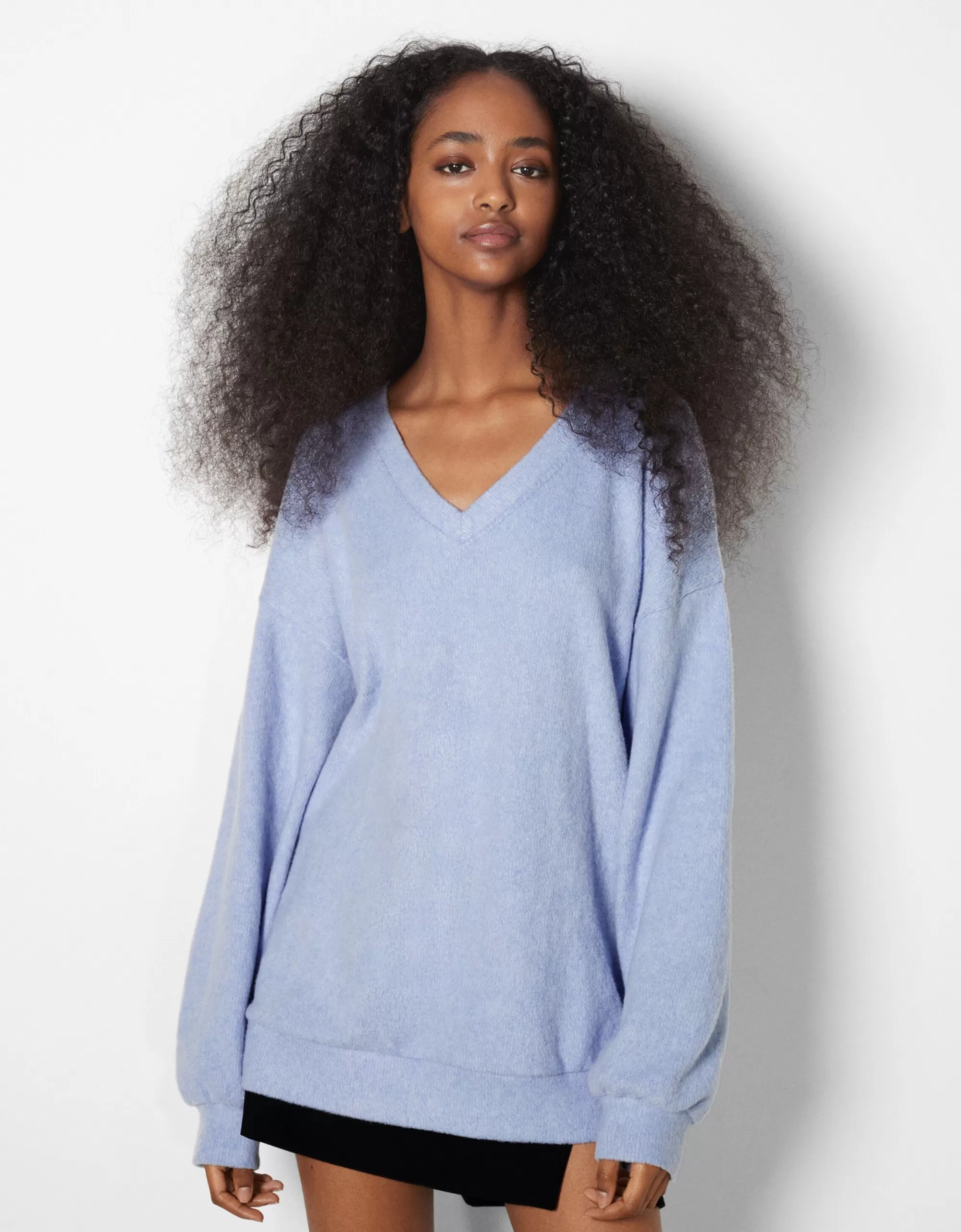 MUJER BERSHKA Jersey cuello pico