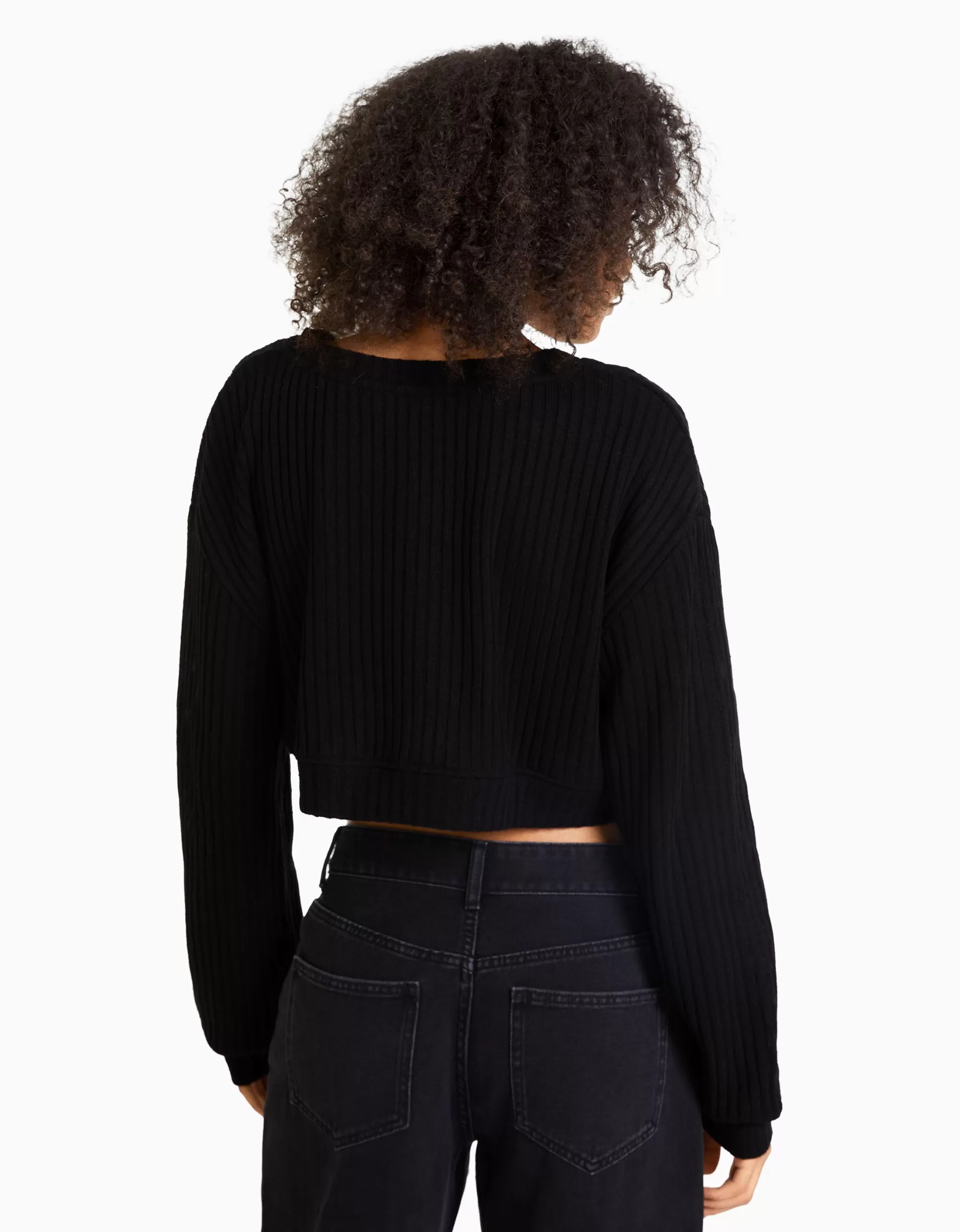MUJER BERSHKA Jersey cuello pico