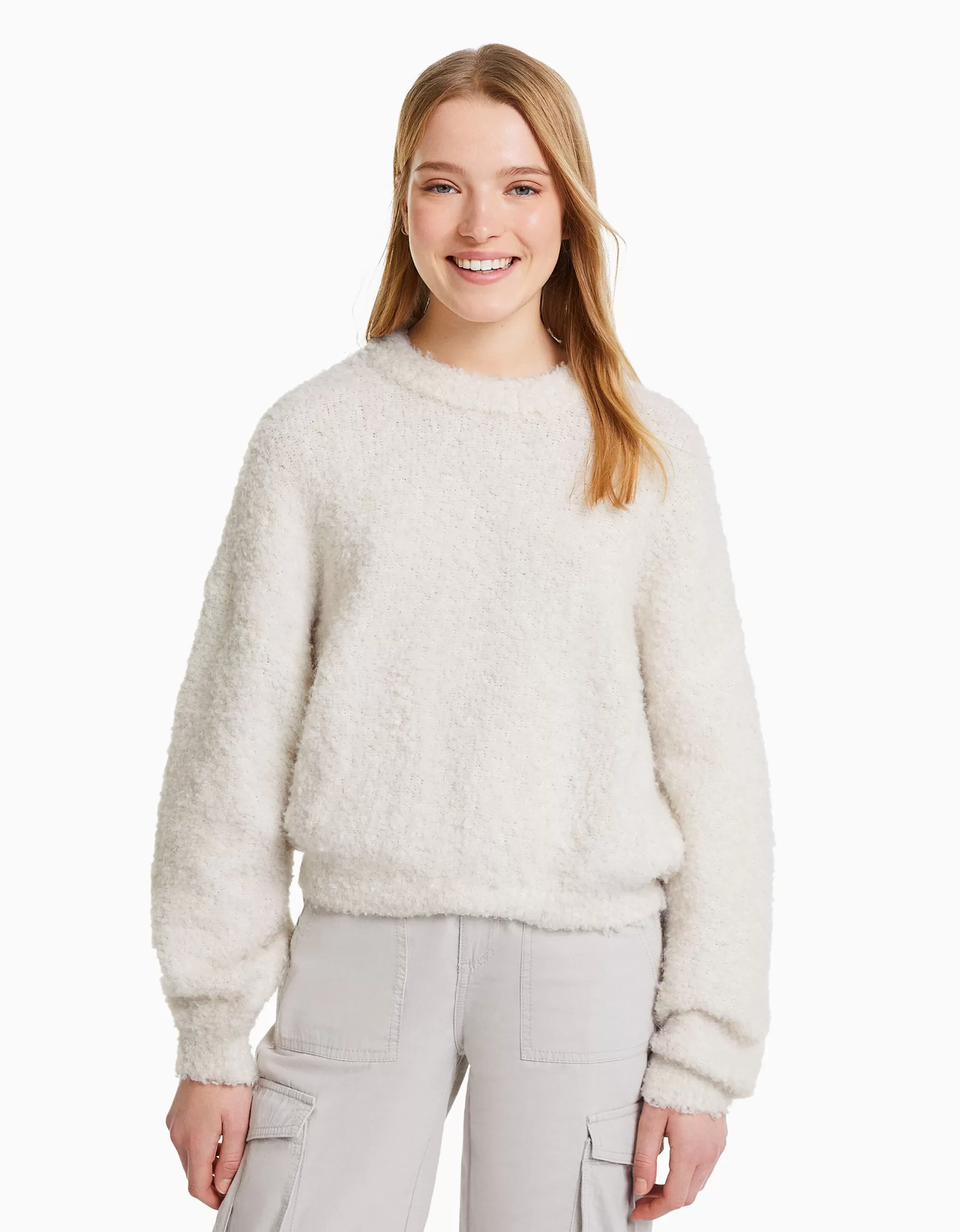 MUJER BERSHKA Jersey cuello redondo